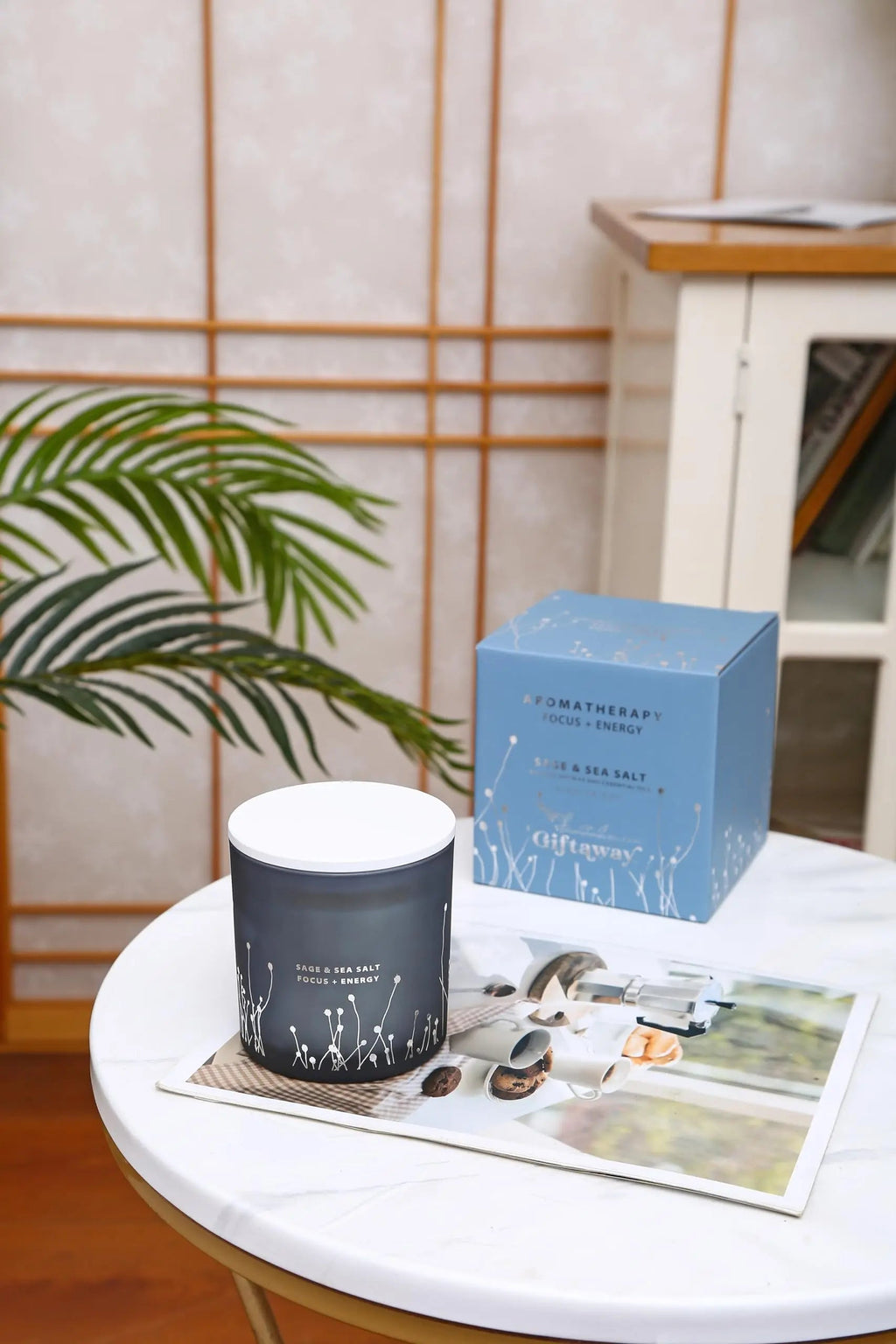 White Sage Sea Salt 3 Wick Candle 14.5 oz | Sage Candles for Cleansing House | Large Soy Candles GIFTAWAY Au supplements