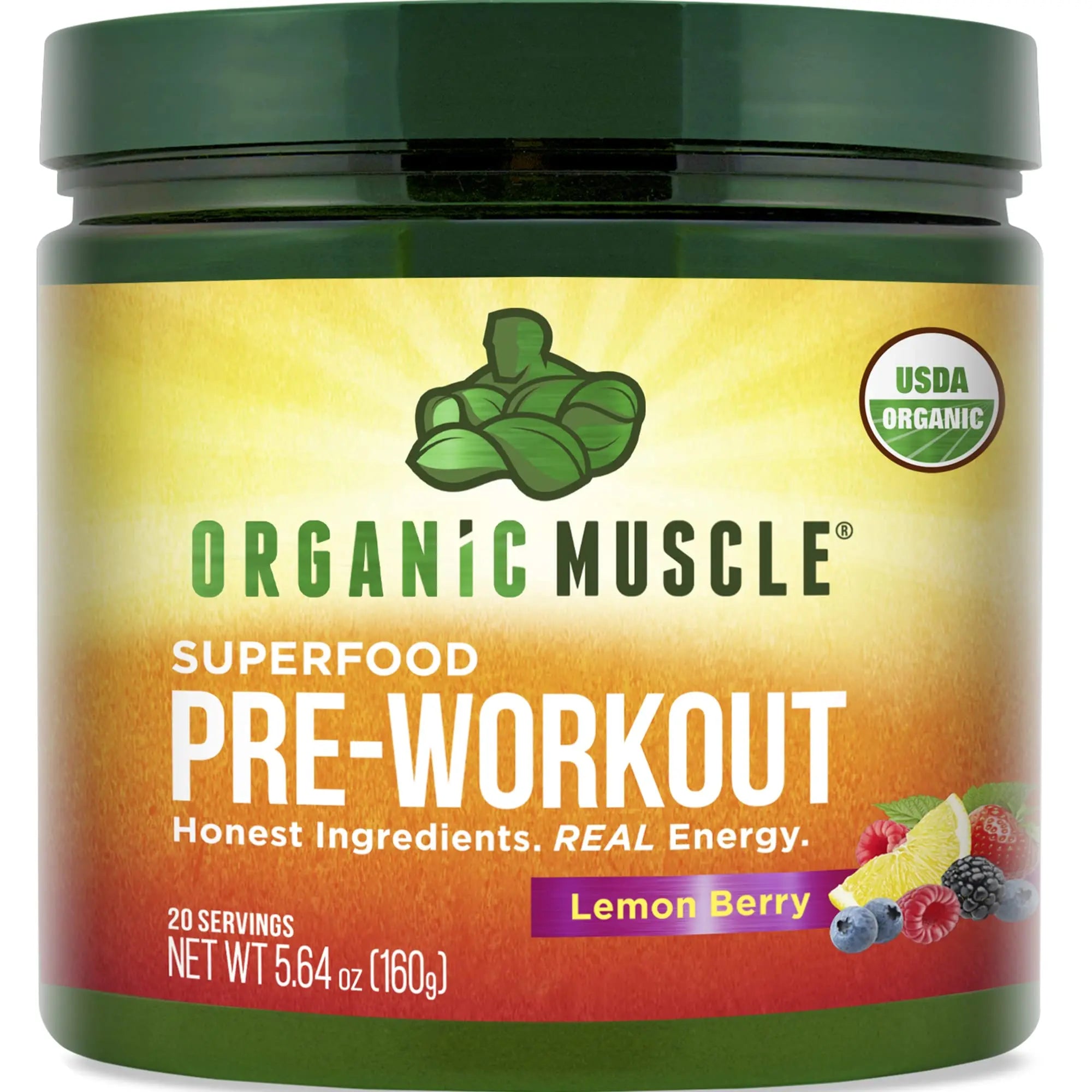 Organic Muscle Superfood Pre Workout Powder for Men & Women, Lemon Berry Organic Muscle Au supplements