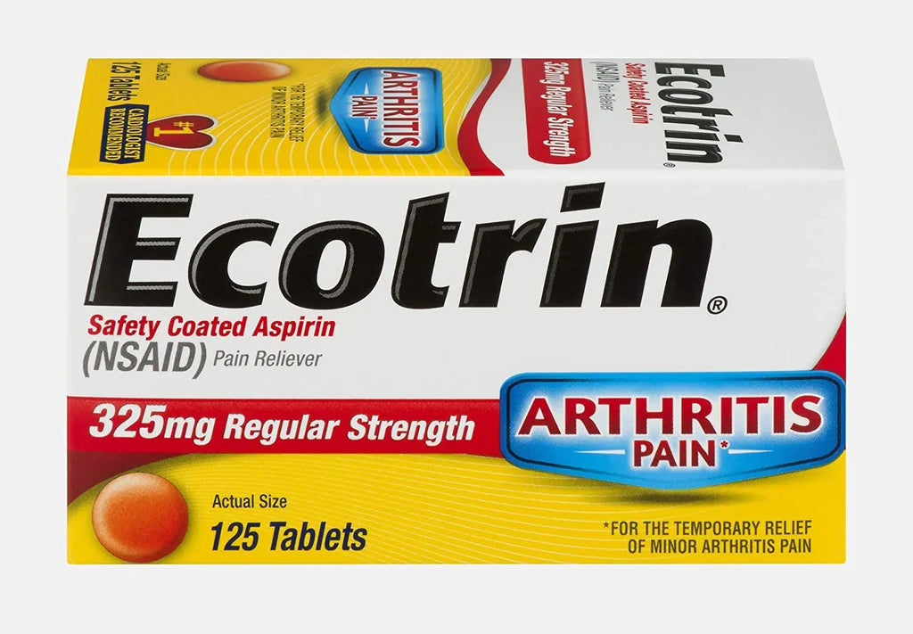Ecotrin Safety Coated Aspirin Arthritis Pain Reliever Tablets, Regular Strength, NSAID 325 mg, 125 ct (Pack of 2) Ecotrin Au supplements