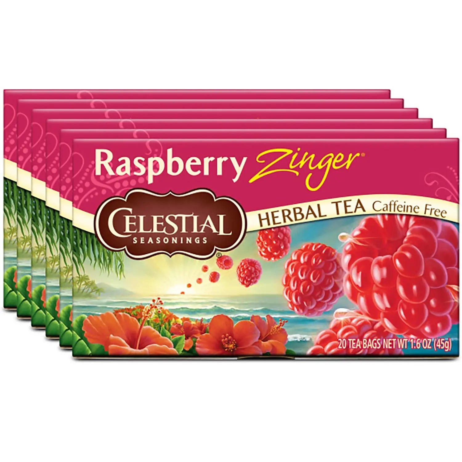 Celestial Seasonings Herbal Tea, Raspberry Zinger, 20 Count (Pack of 6) Celestial Seasonings Au supplements