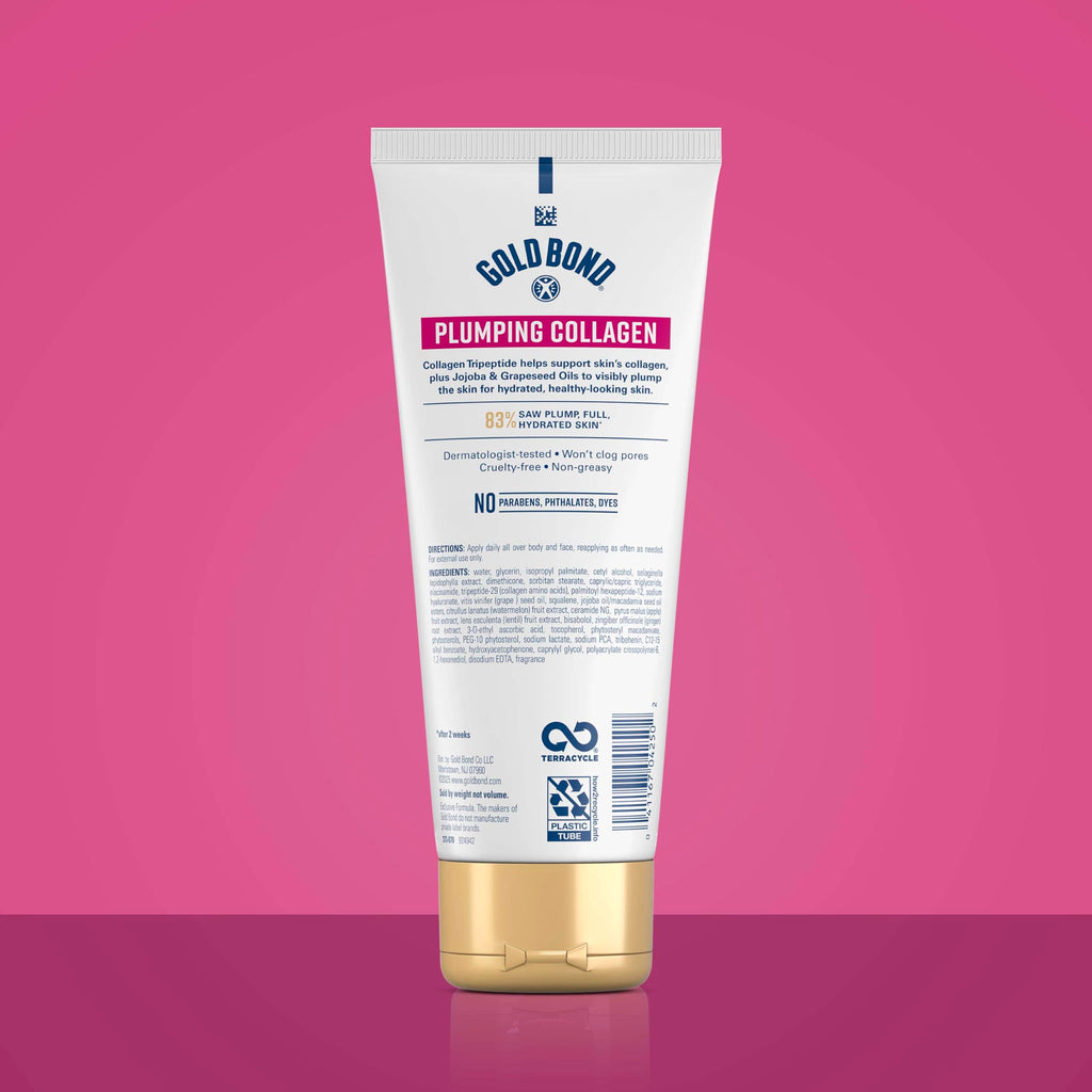 Gold Bond Plumping Collagen Body & Face Serum Lotion, Lightweight Hydrating Moisturizer with Collagen Peptide Complex