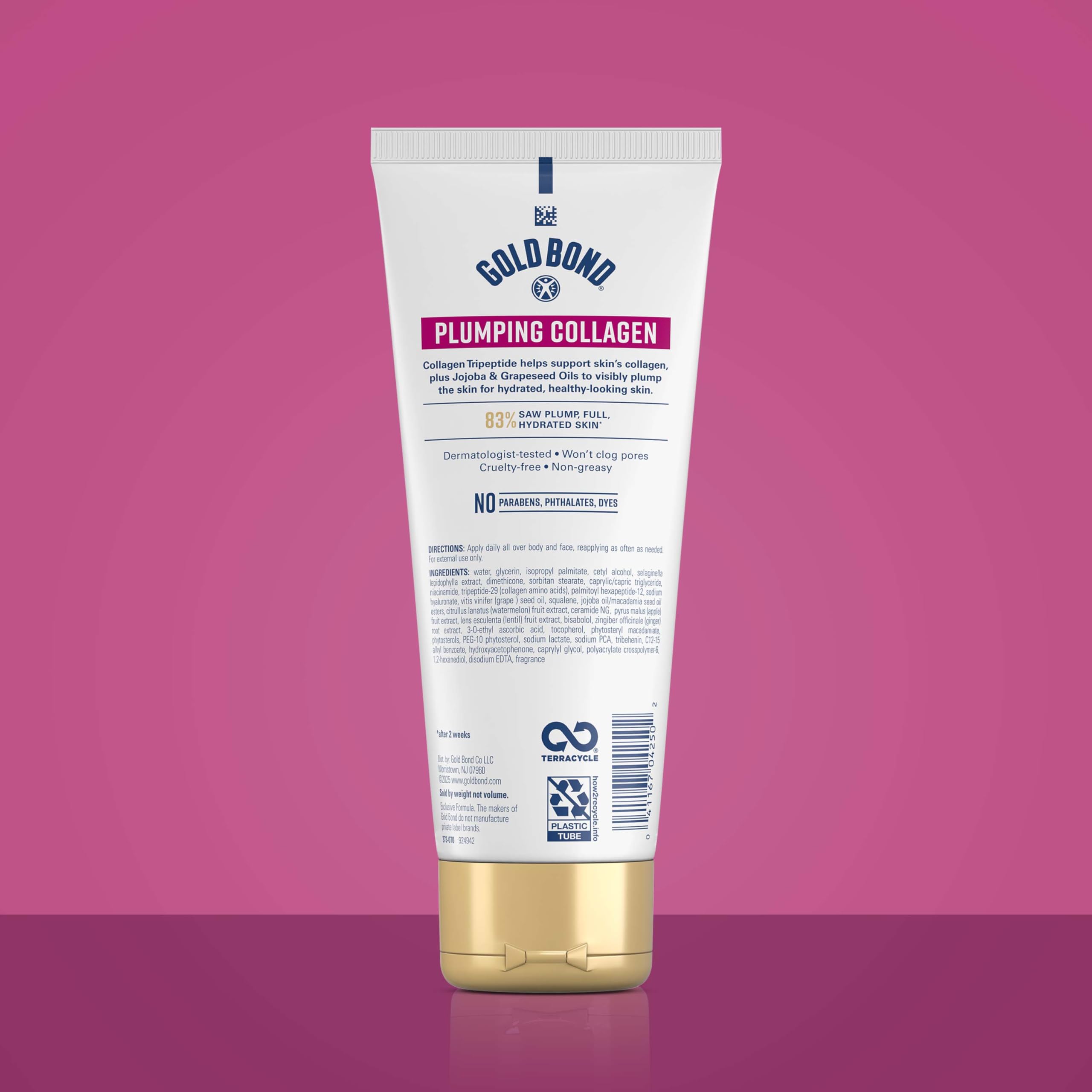 Gold Bond Plumping Collagen Body & Face Serum Lotion, Lightweight Hydrating Moisturizer with Collagen Peptide Complex