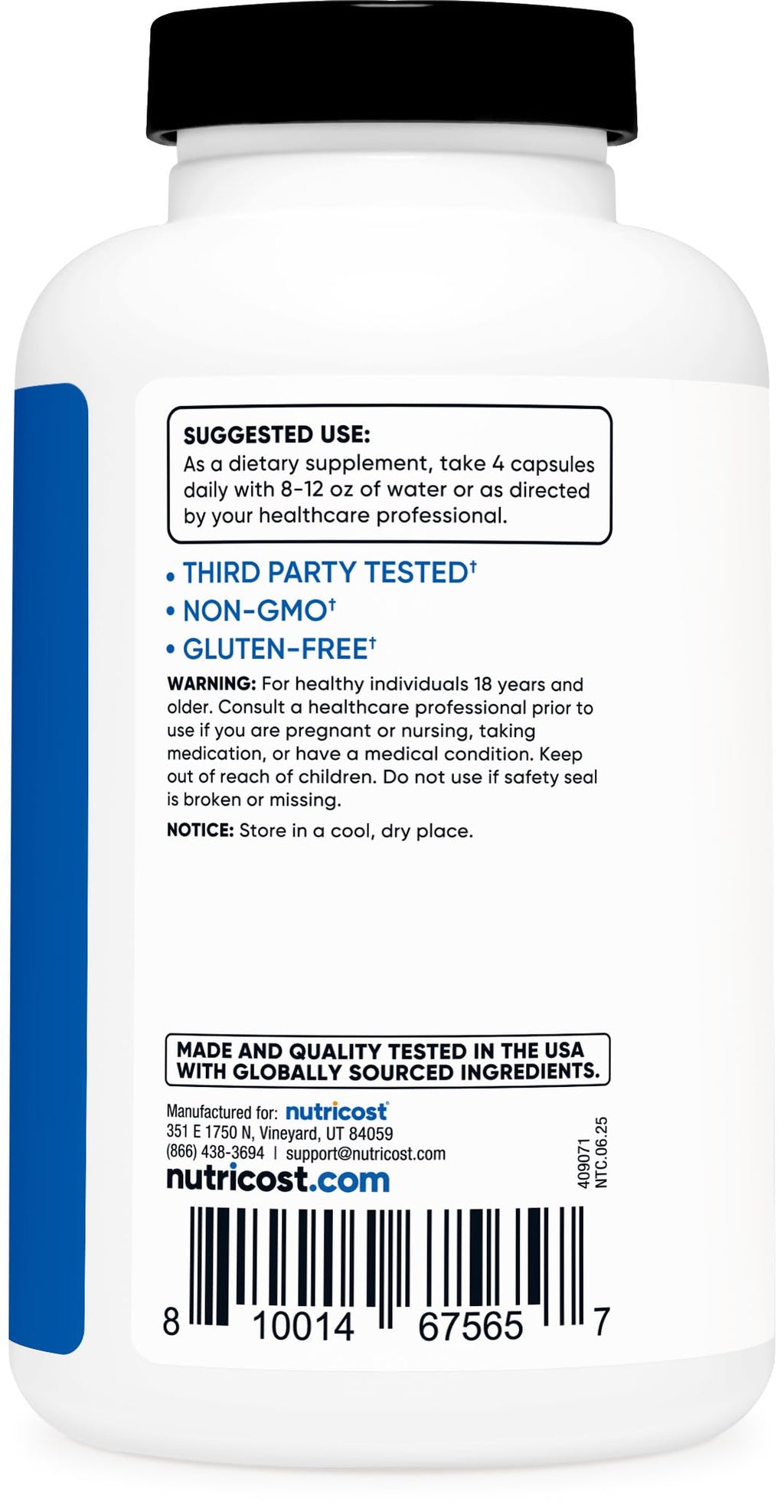 Nutricost Creatine Monohydrate 3,000mg, 180 Capsules (750mg Per Capsule) - Gluten Free, Non-GMO Nutricost Au supplements