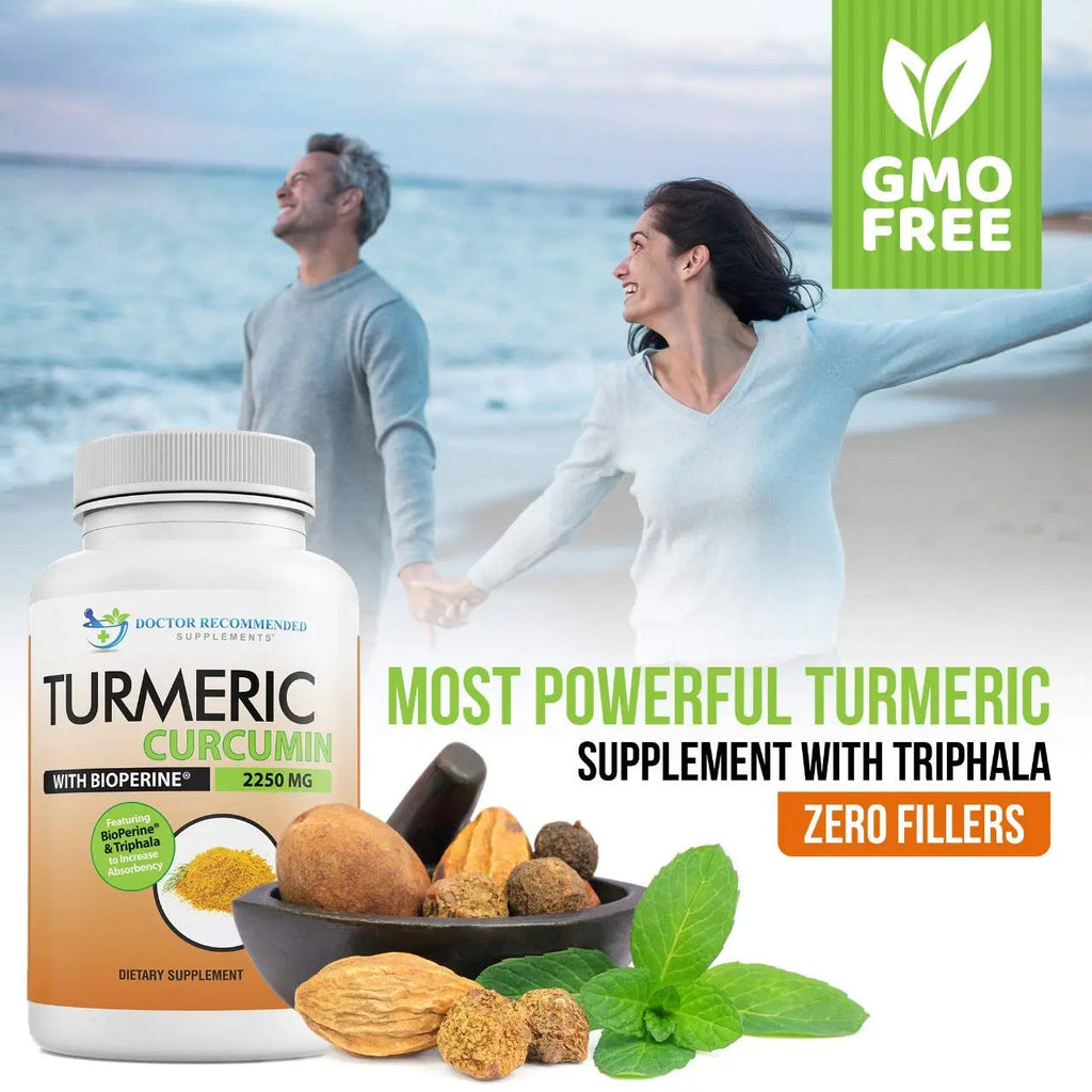 Turmeric Curcumin - 2250mg/d - Veggie Caps - 95% Curcuminoids with Black Pepper DOCTOR RECOMMENDED SUPPLEMENTS Au supplements