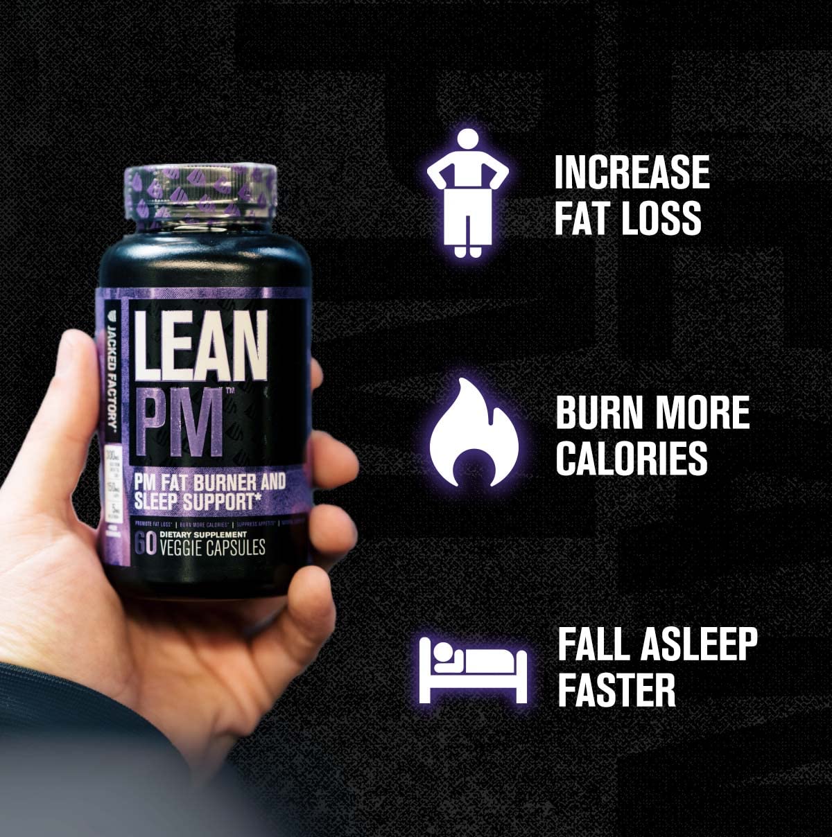 Jacked Factory Lean PM Night Time Fat Burner, Sleep Aid Supplement, & Appetite Suppressant Jacked Factory Au supplements