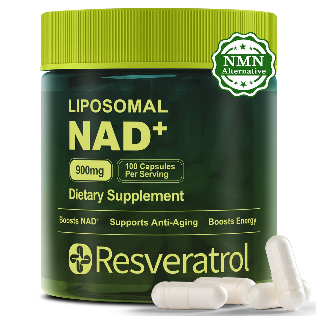 BOSNETHUINH NAD+ Supplement, NAD Nicotinamide Riboside Resveratrol, Liposomal NAD - NMNH Supplement Alternative for Anti-Aging, Mental Clarity & Cellular Energy 100 Capsules BOSNETHUINH Au supplements