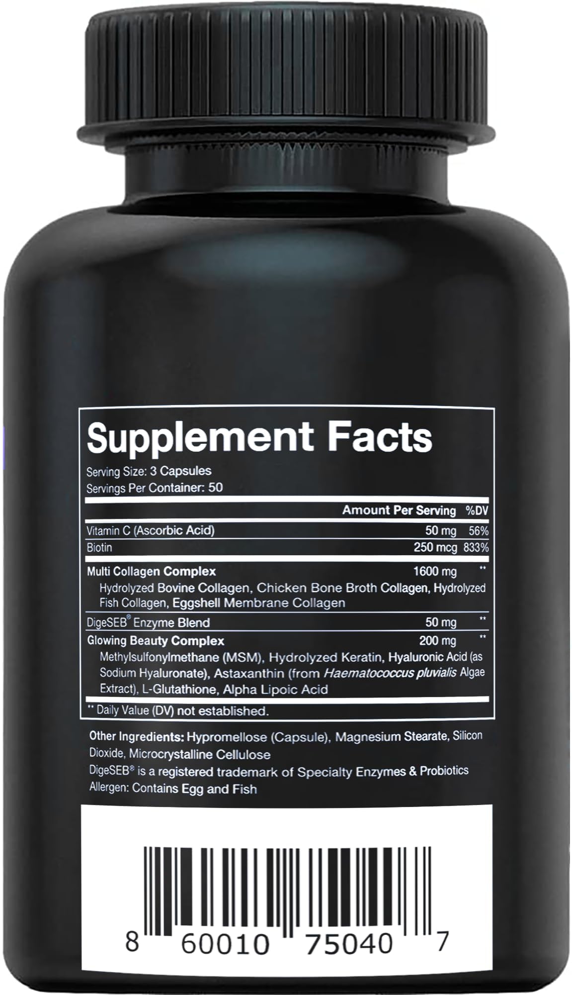Vital Vitamins Multi Collagen Complex Plus - with Biotin, Hyaluronic Acid, Vitamin C - Type I, II, III, V, X - for Women & Men - Hair, Skin