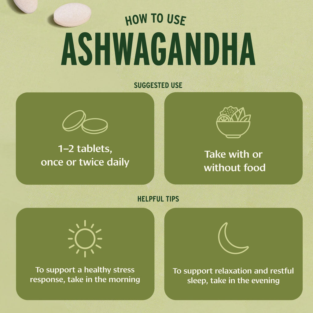 Banyan Botanicals Organic Ashwagandha - 1000mg per Serving - Cortisol Manager & Stress Relief Supplement - Adrenal Support for Mood, Restful Sleep & Muscle Recovery - 180 Tablets - Non-GMO, Vegan* Banyan Botanicals Au supplements