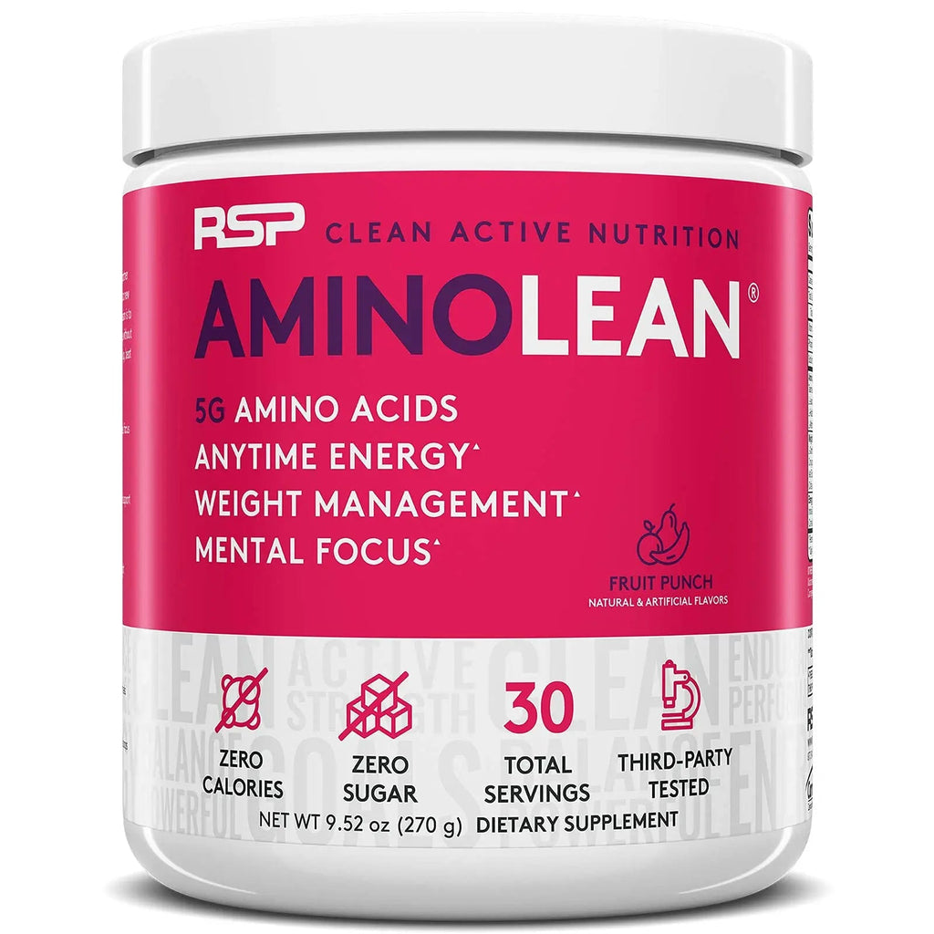 RSP NUTRITION AminoLean Pre Workout Energy (Fruit Punch 30 Servings) with AminoLean RSP NUTRITION Au supplements