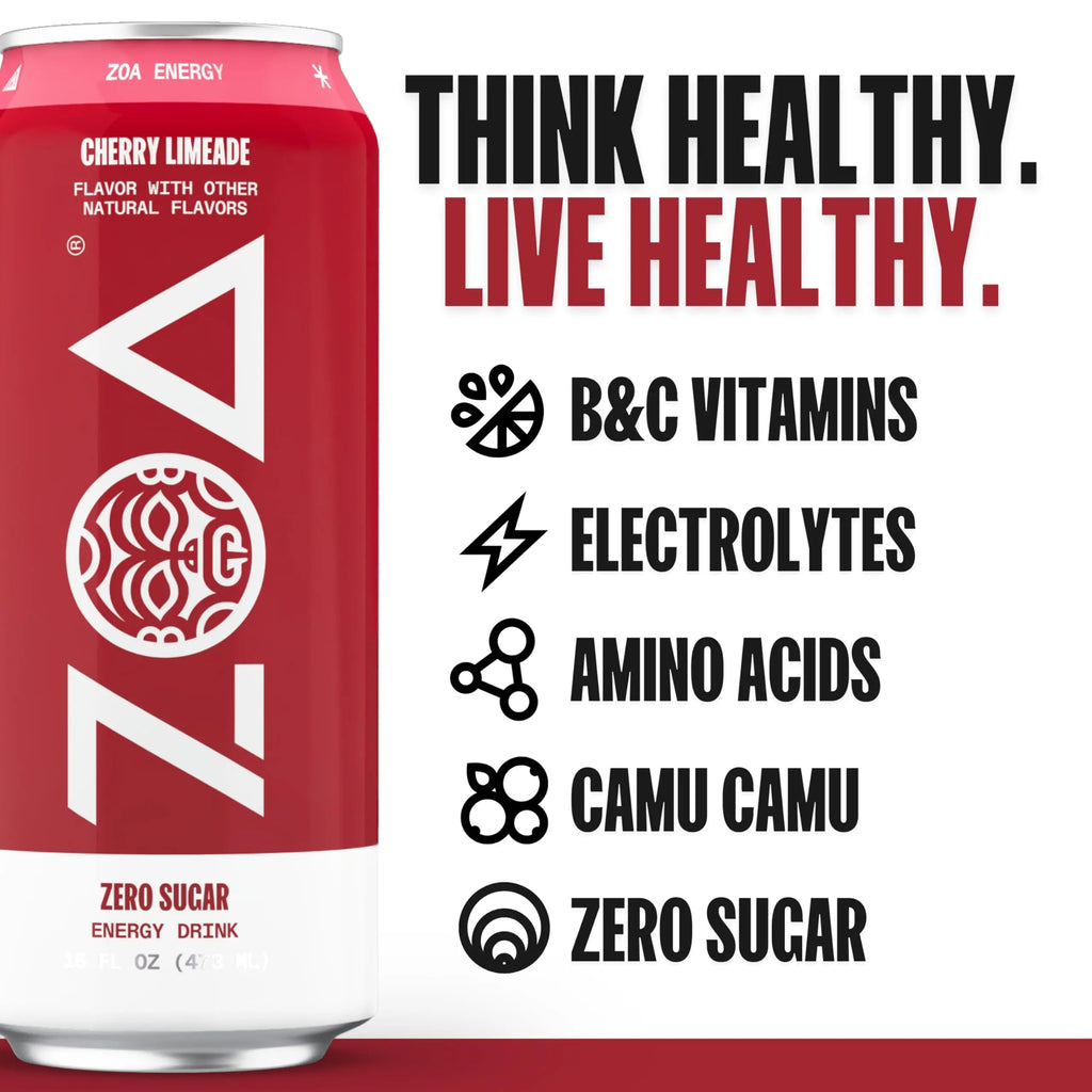 ZOA Energy Drink & Pre-Workout Powder Bundle, Cherry Limeade ZOA Au supplements