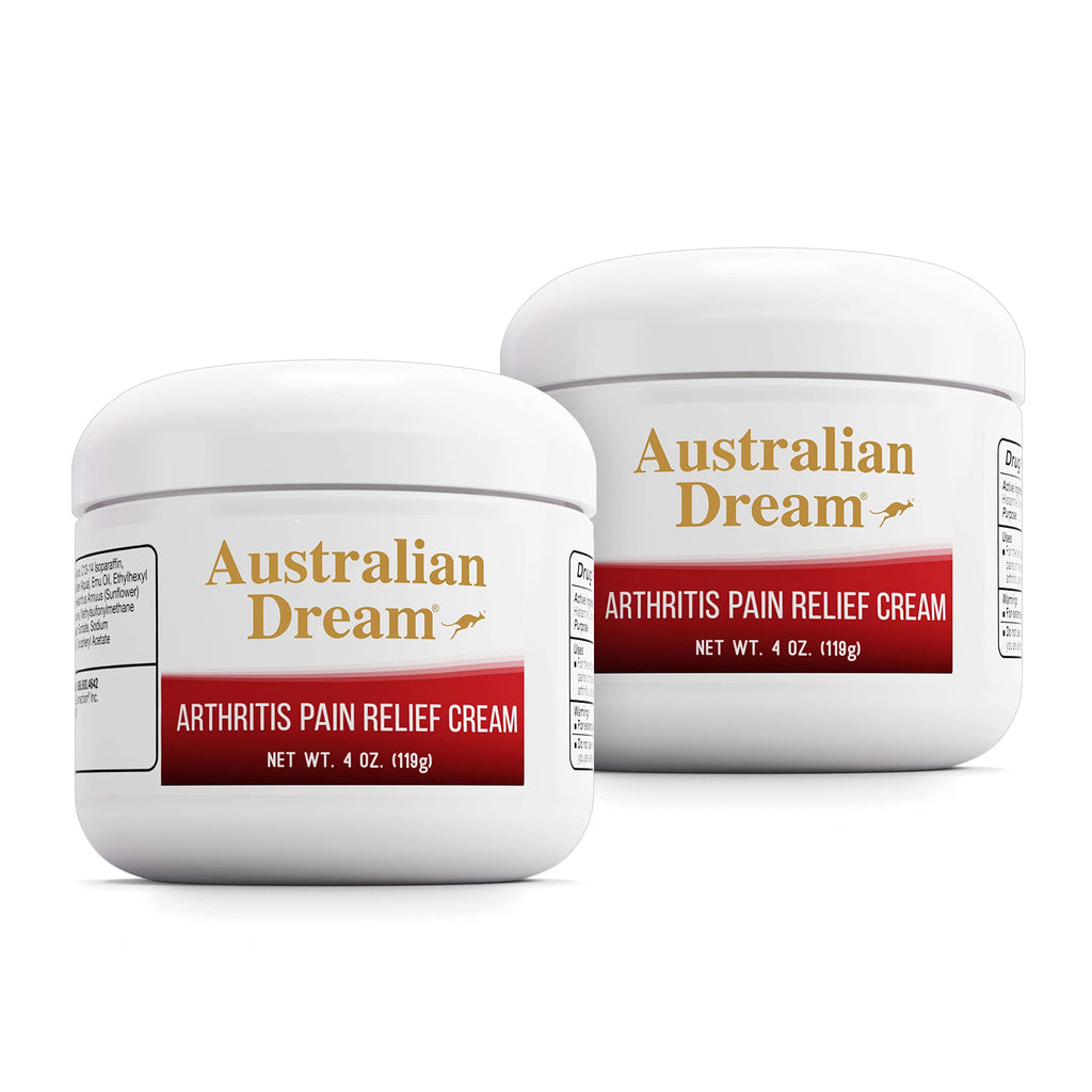 Australian Dream Arthritis Pain Relief Cream - Soothing & Non-Greasy - Powerful Topical Arthritis Pain Relief - Good for Muscle Aches or Joints - 4 oz Jars (2 Pack) Australian Dream Au supplements