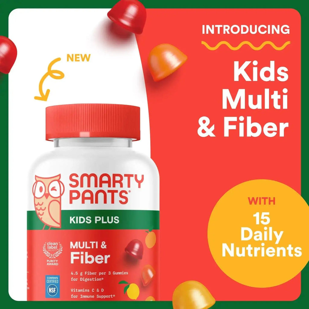 SmartyPants Kids Multivitamin & Fiber Gummies: Prebiotic Fiber to Support Kids Digestion with Vitamin D3, C, Vitamin B12, B6, A, Zinc SmartyPants Au supplements