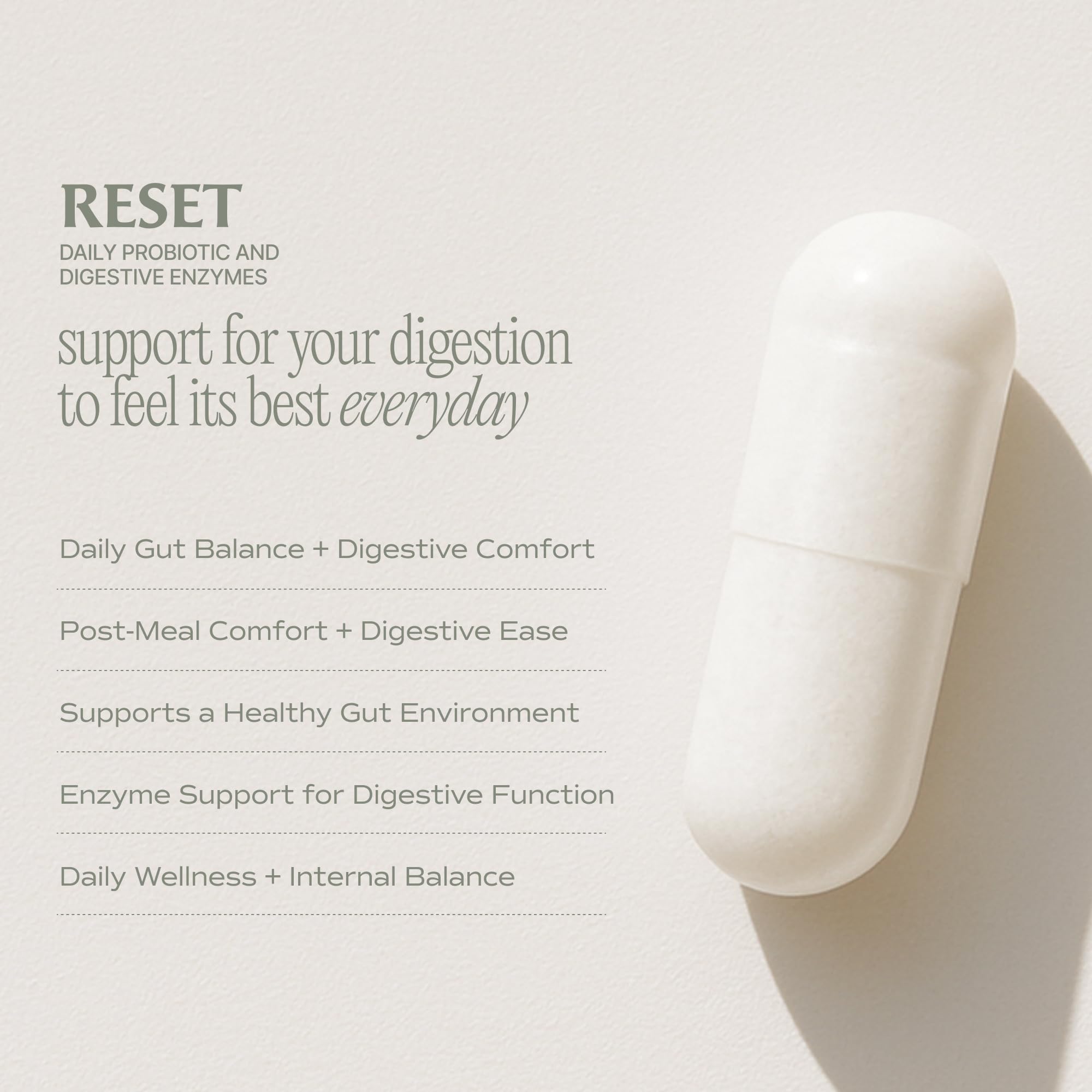 Reset Daily Probiotic + Prebiotic Plant Digestive Enzymes – Advanced Gut Reset for Women