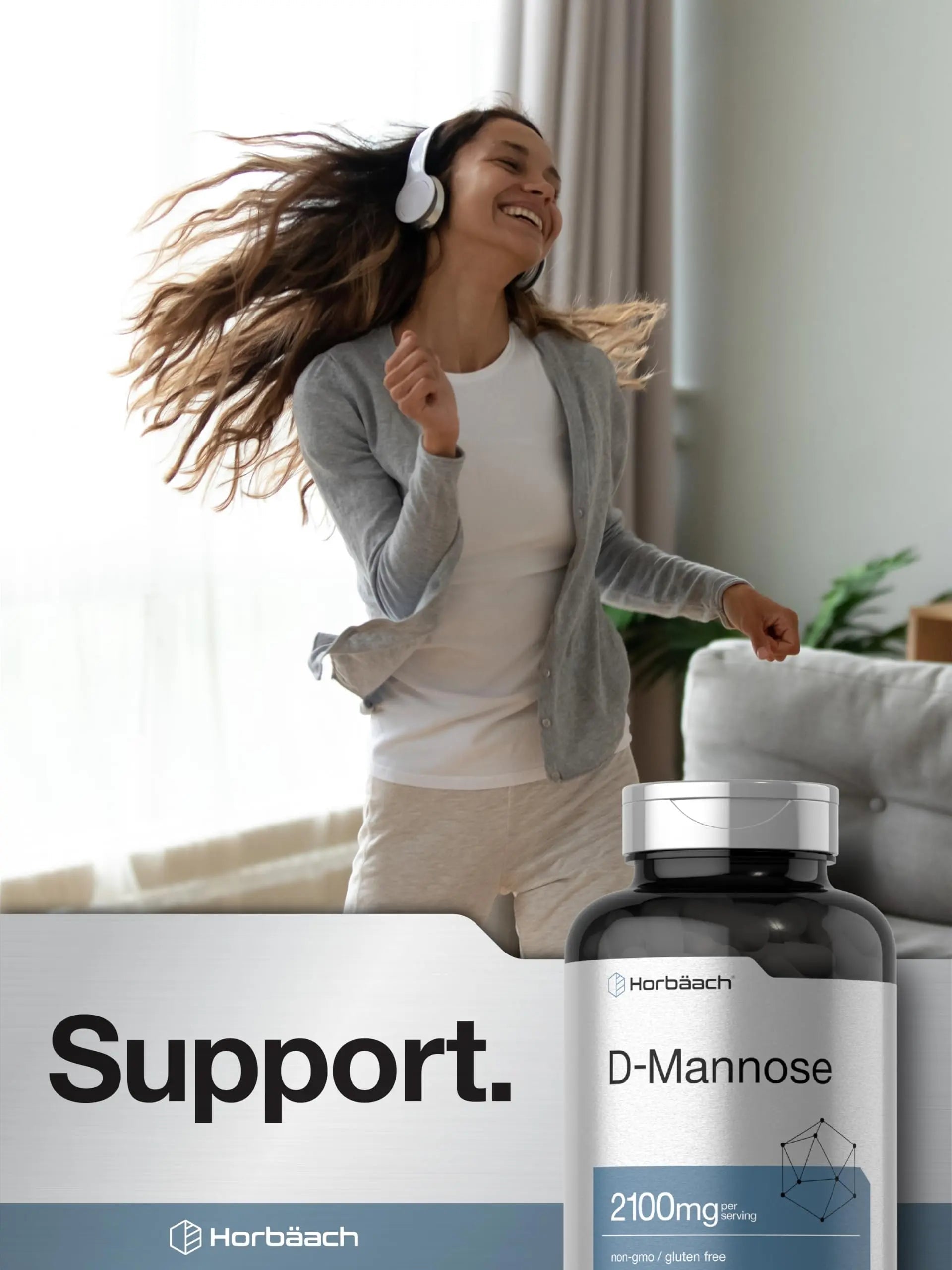 Horbäach D-Mannose Supplement 2100mg | 120 Capsules | Pills for Women and Men | Non-GMO & Gluten Free Horbäach Au supplements