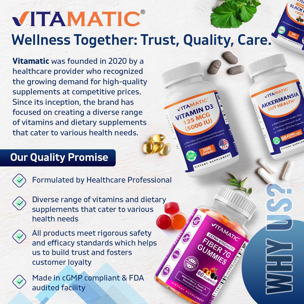 Vitamatic Folic Acid 1000 mcg (1 mg) - Vegetarian Tablets - 1667 mcg DFE - Vitamin B9 (240 Count (Pack of 1))
