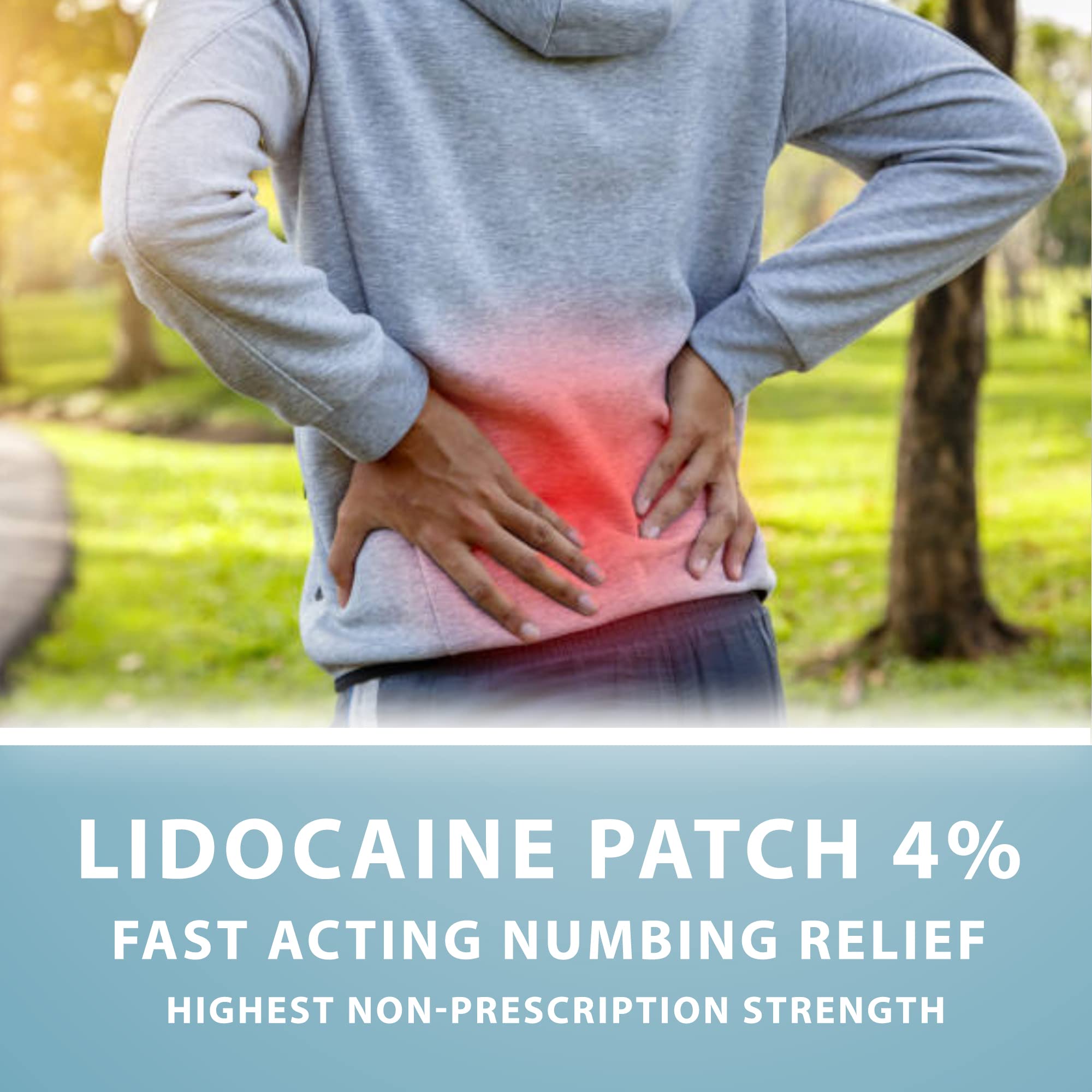 Curist Super Stick Lidocaine Patches Topical Pain Relief - Long Lasting Adhesive for Back Relief, Neck Relief, Sore Muscle Relief (20 Patches -1 Pack - 3x5 Lidocaine 4% Patches) Curist Au supplements