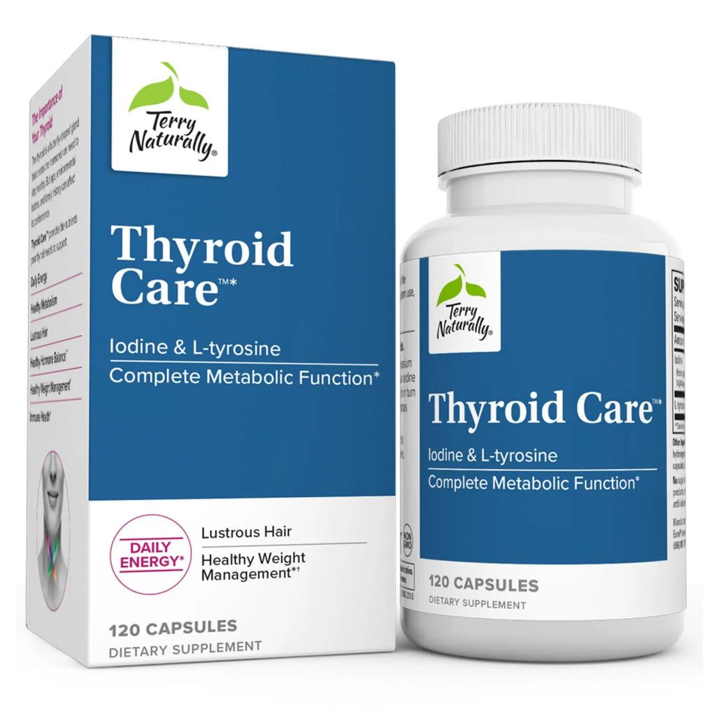 Terry Naturally Thyroid Care - 120 Capsules - Complete Metabolic Function - with Iodine Terry Naturally Au supplements