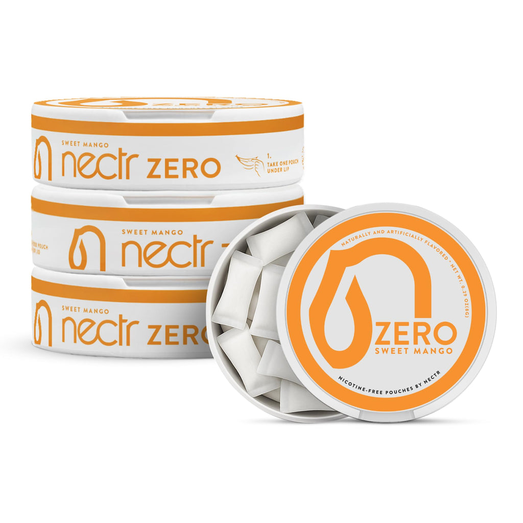 Nectr Energy Zero Pouches - No Caffeine, No Sugar, Zero Calories Mini Pouches for Oral Fixation and Stress Relief - 4 Pucks of 20 - Sweet Mango Flavor Nectr Au supplements