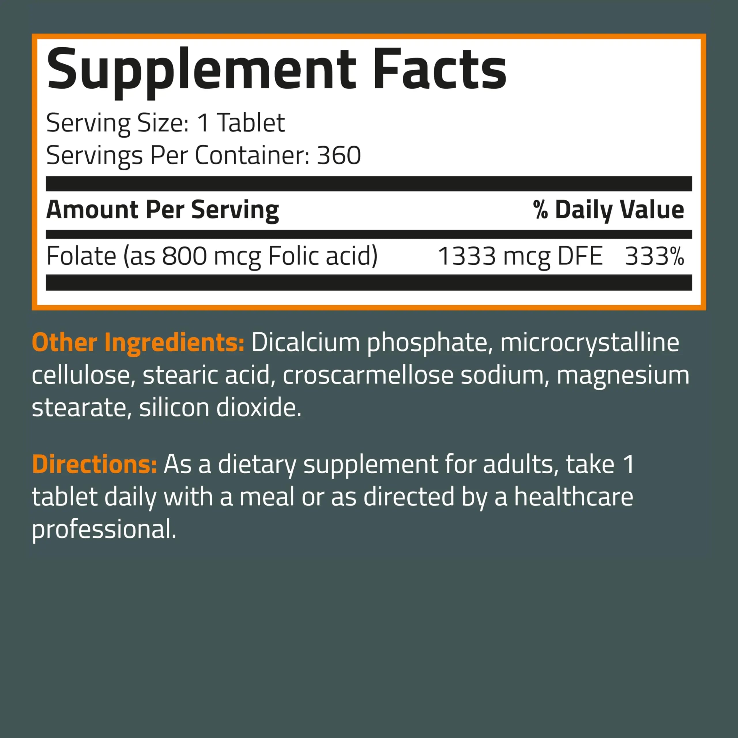 Bronson Folic Acid 800 MCG Supports Prenatal Development, 1 Year Supply, Non-GMO Bronson Au supplements