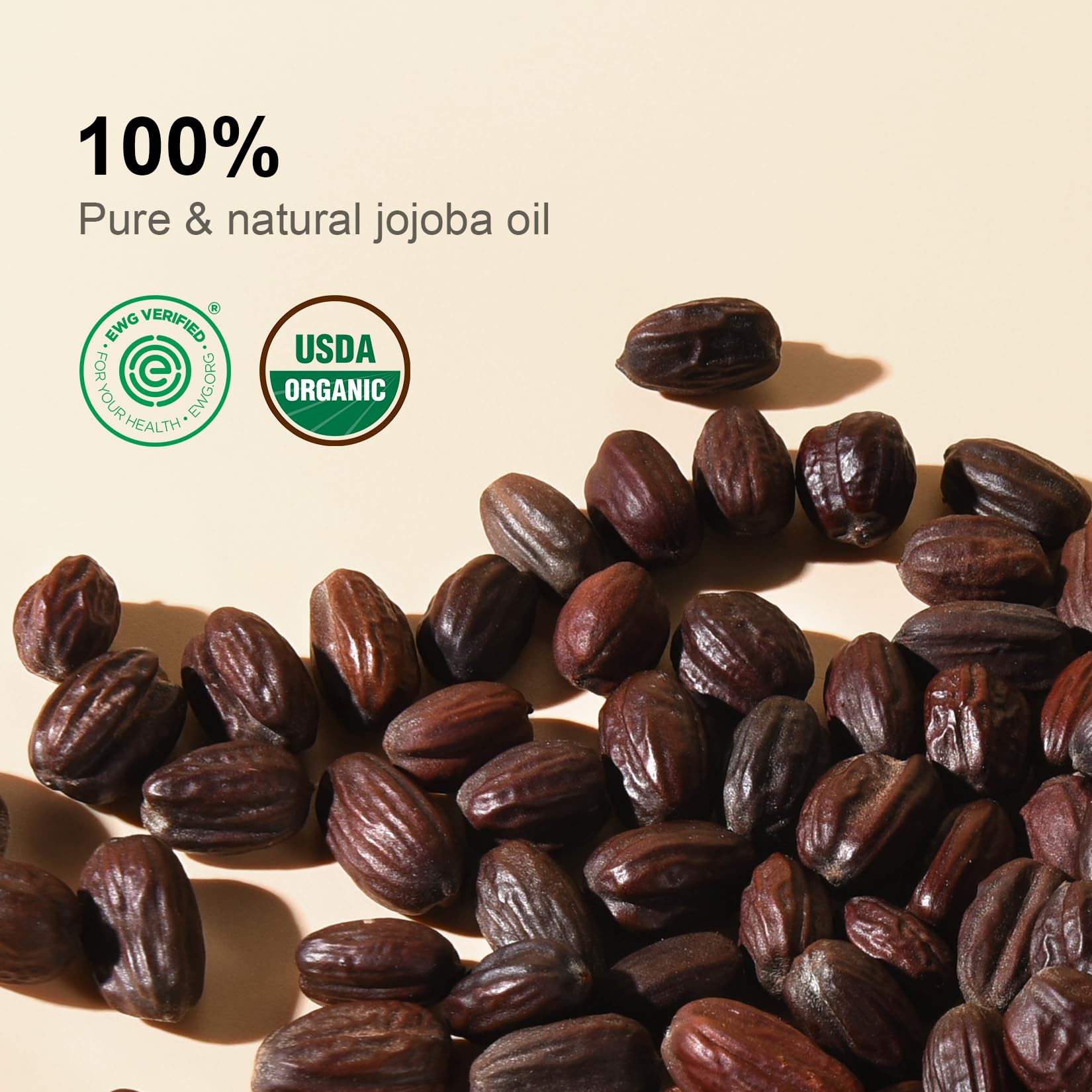 Yoken Pure Jojoba Oil Organic USDA Certified 16 fl oz, 100% Natural Jojoba Oil for Hair