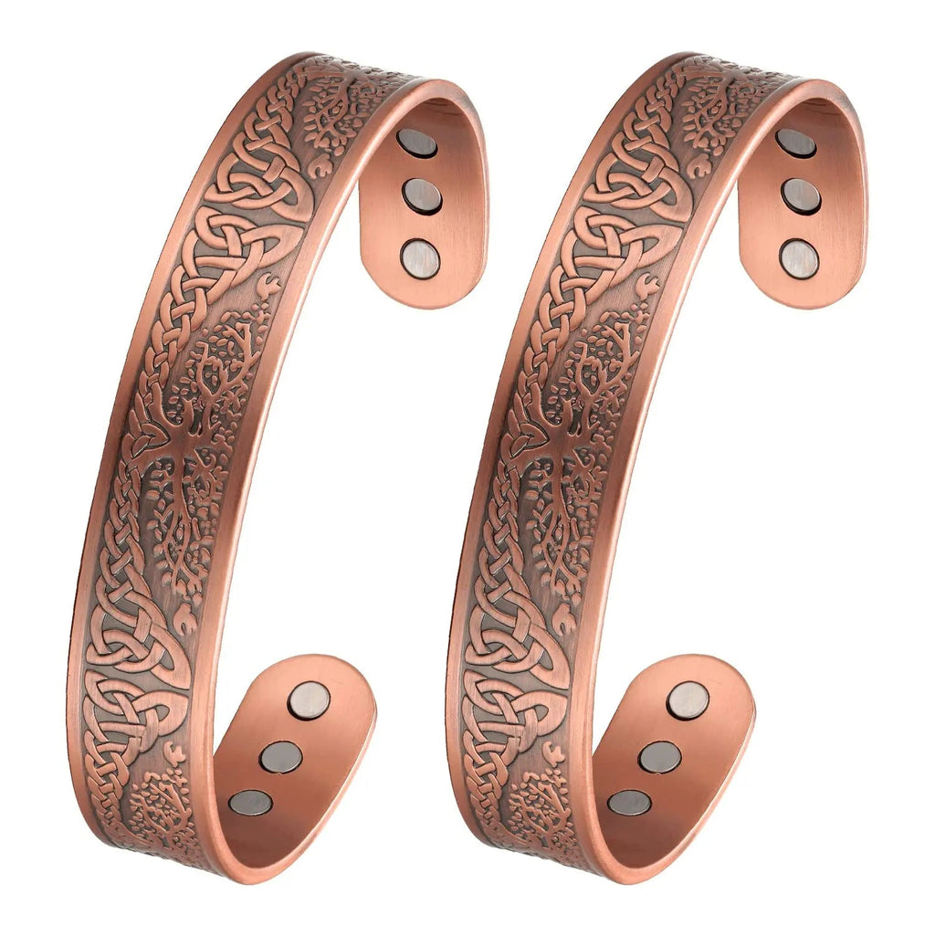 MagEnergy Magnetic Copper Bracelet for Men Life of Tree, 99.99% Pure Copper Bangle MagEnergy Au supplements