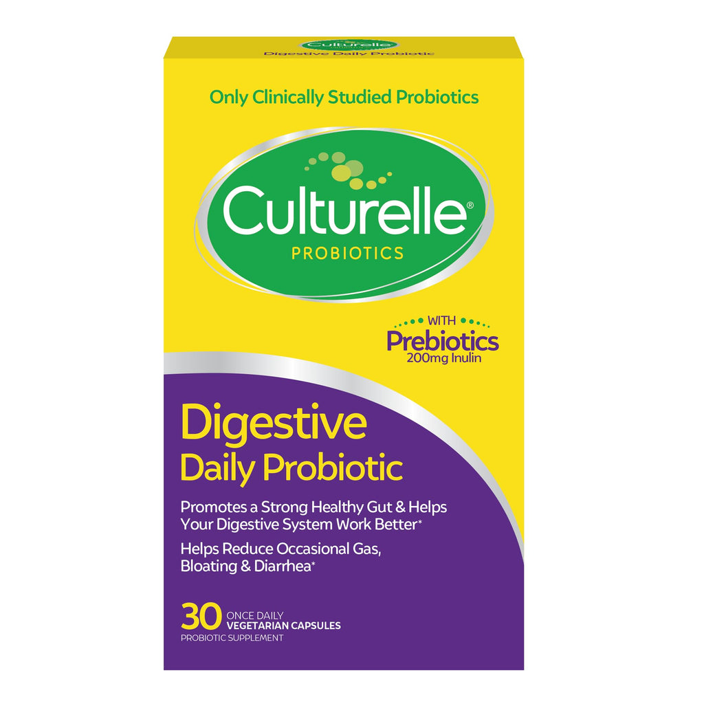 Culturelle Daily Probiotic Capsules For Men & Women, Most Clinically Studied Probiotic Strain, Digestive & Gut Health, Supports Occasional Diarrhea, Gas & Bloating, 1 Month Supply, 30 CT Culturelle Au supplements