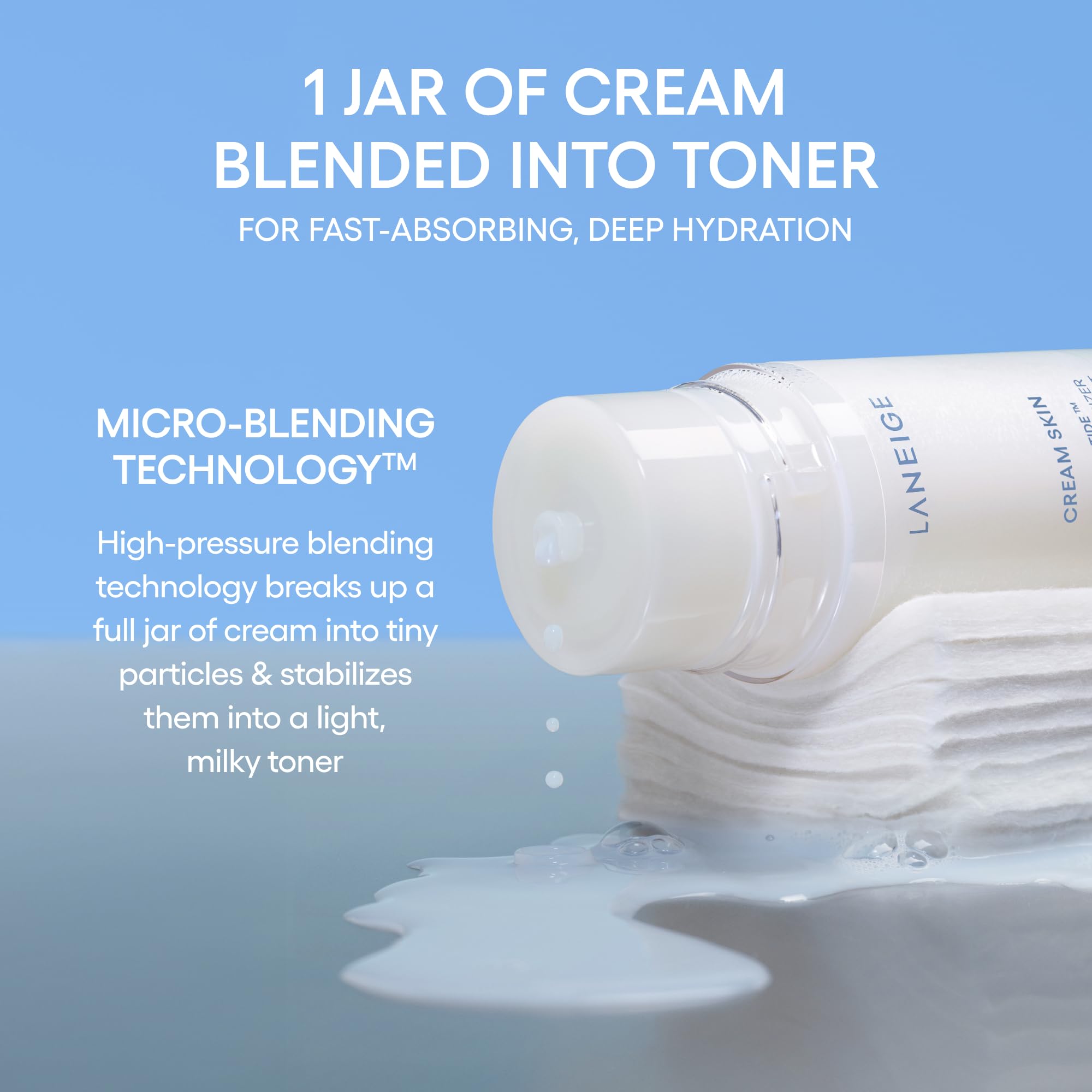 LANEIGE Cream Skin Toner & Moisturizer Mini: Lightweight Refillable Korean Milky Toner with Ceramide