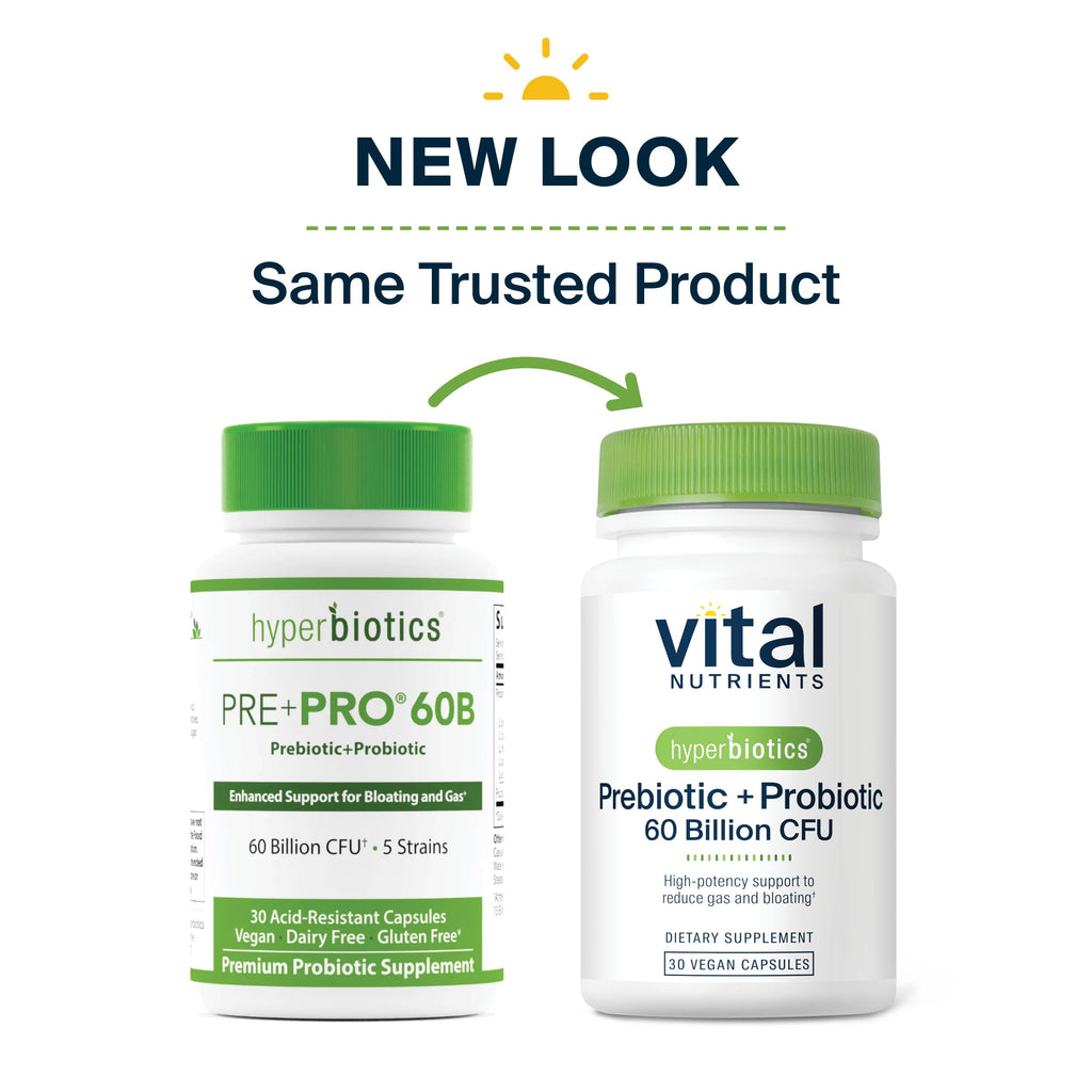 Hyperbiotics Vital Nutrients Prebiotic and Probiotic for Women and Men | 60 Billion CFU | Pre and Probiotics Supports Digestive Health, Constipation, Diarrhea,