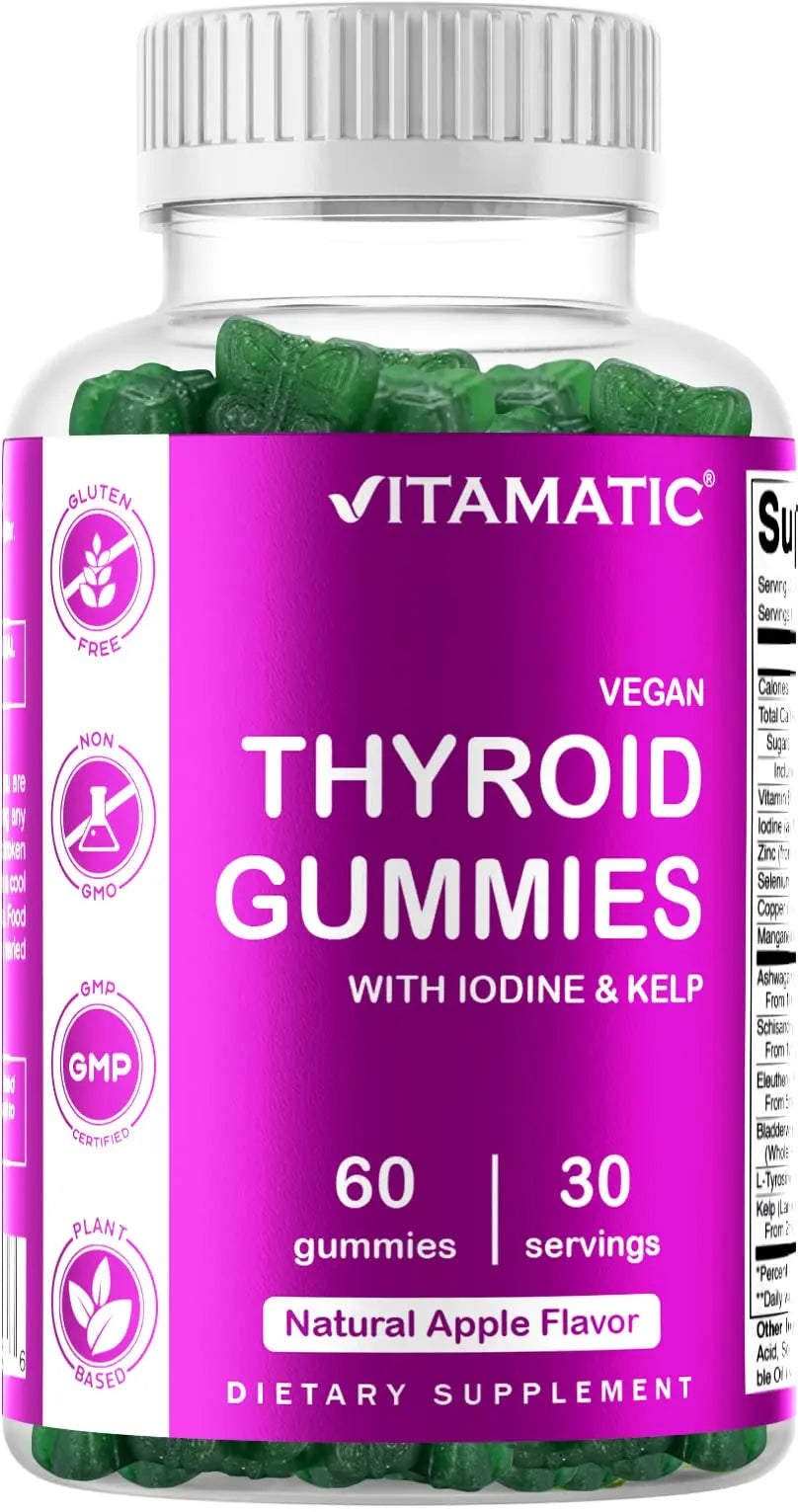 Vitamatic Vegan Thyroid Support Gummies with Iodine & Kelp - 60 Count - Improve Your Vitamatic Au supplements