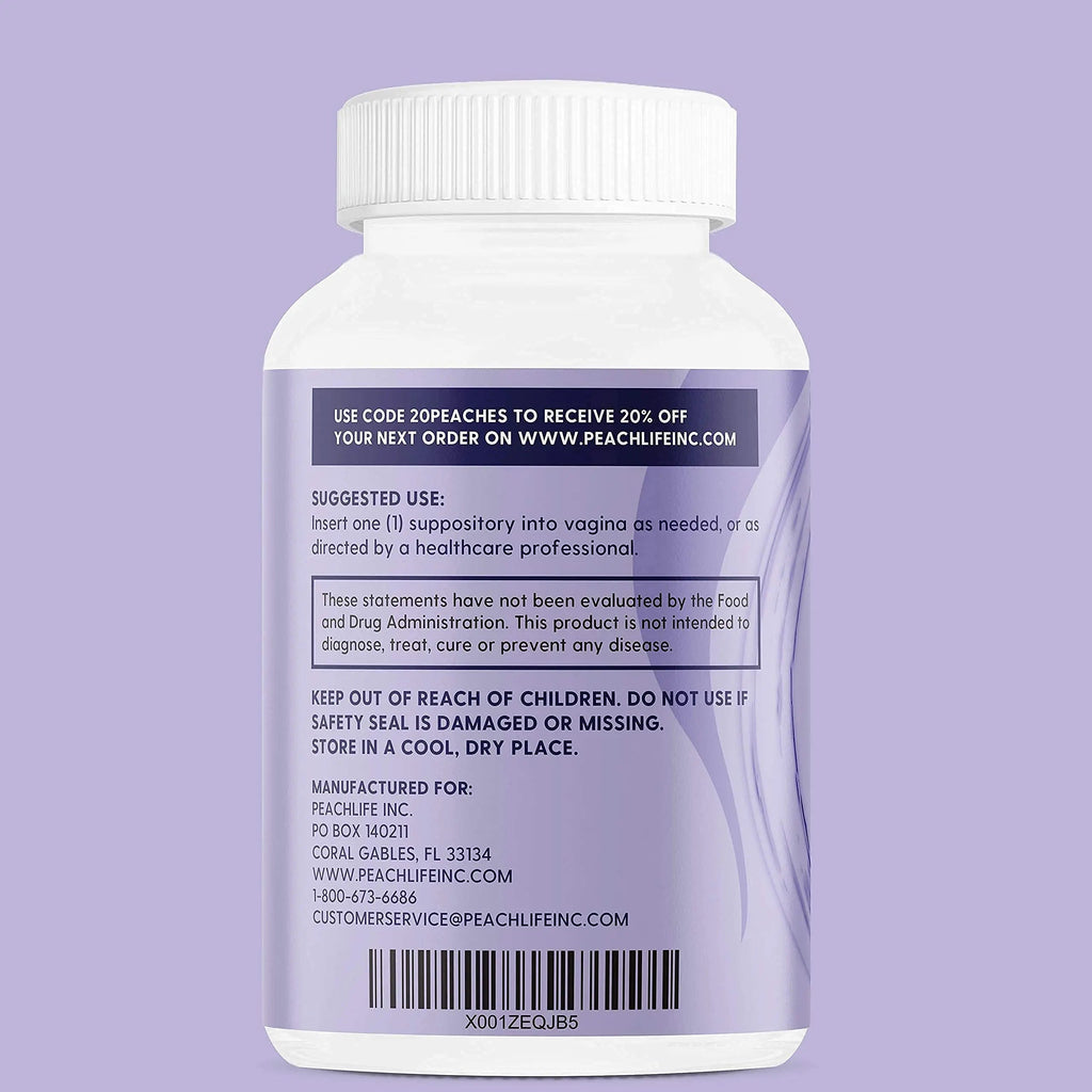 Peachlife Boric Acid Suppositories in Vegetable Capsules - USA Made - Vaginal pH Peachlife Au supplements