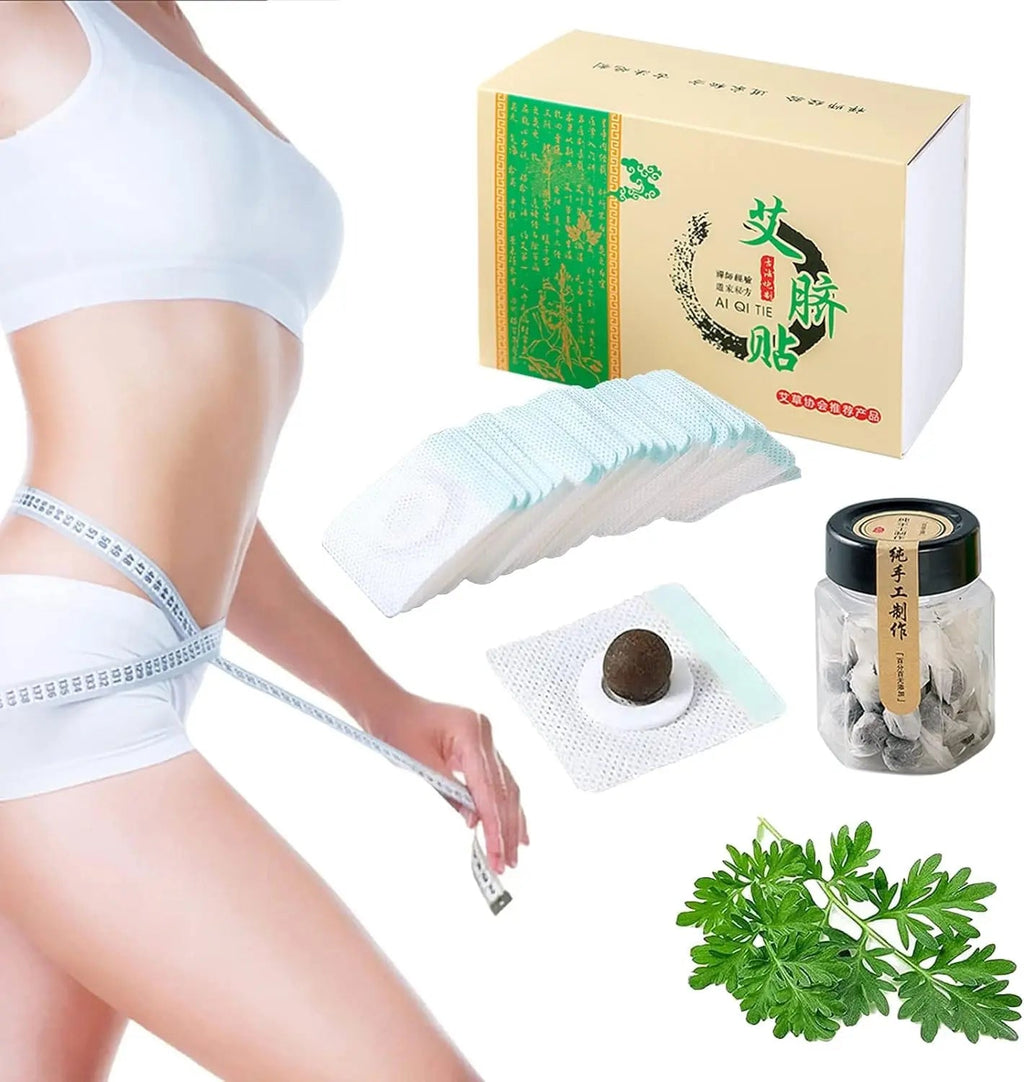 Mugwort Belly Patch,30Pcs Natural Wormwood Essence Pills and 30Pcs Belly Sticker, Moxa Hot BENJEN Au supplements