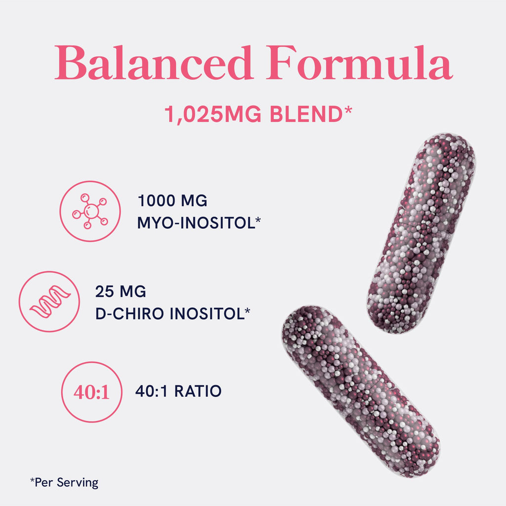 Myo-Inositol & D-Chiro Inositol for Hormone Balance for Women | Microbeadlets to Regulate Menstrual Cycle & Support Ovarian Health | 40:1 Ratio Myo & D Chiro | Non-GMO | 120 Ct (1 Month Supply) SMNutrition Au supplements