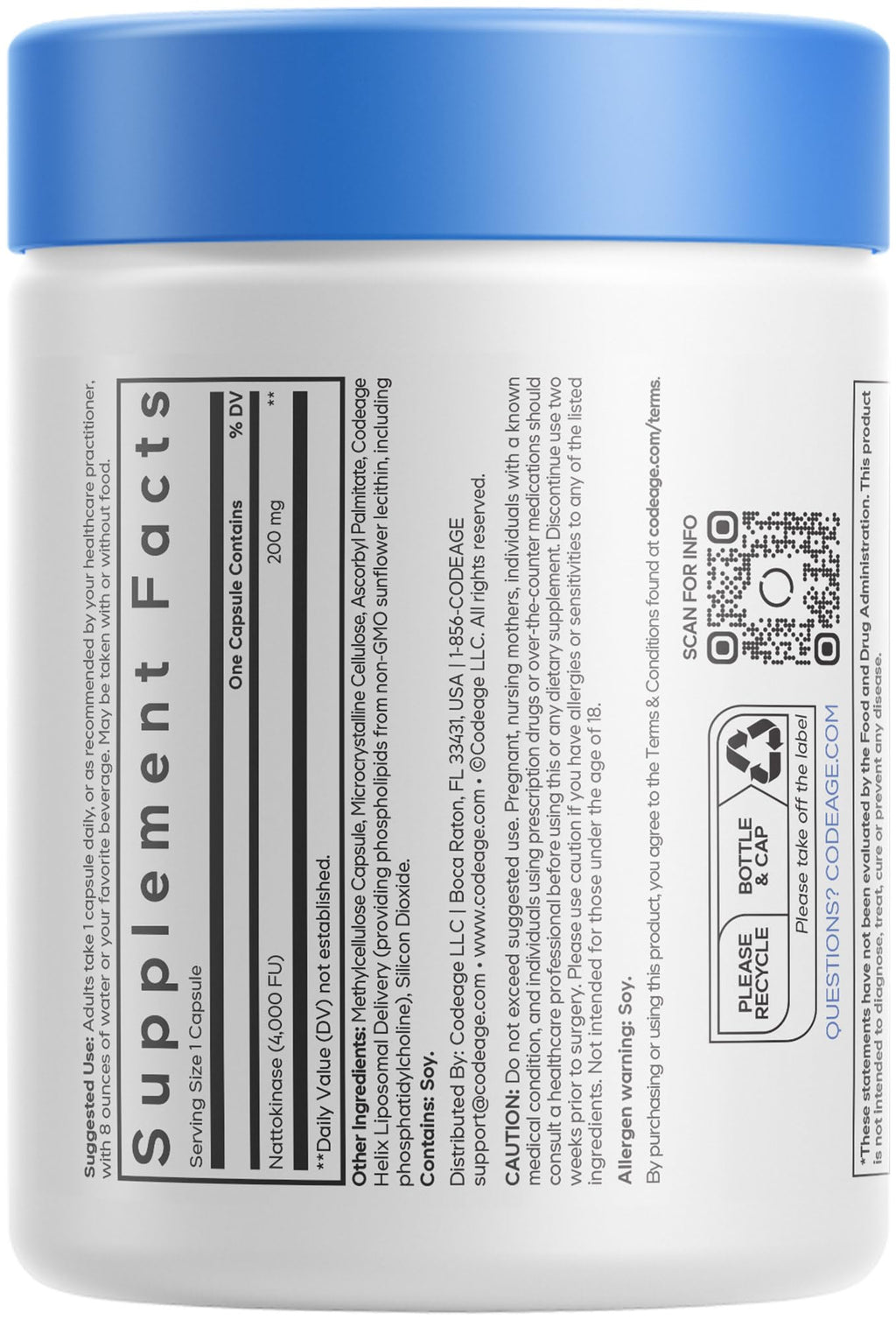 Codeage Liposomal Nattokinase Supplement – Nattokinase 4000 FU, Liposomal Delivery - Vegan, Non-GMO – 90 Capsules Codeage Au supplements