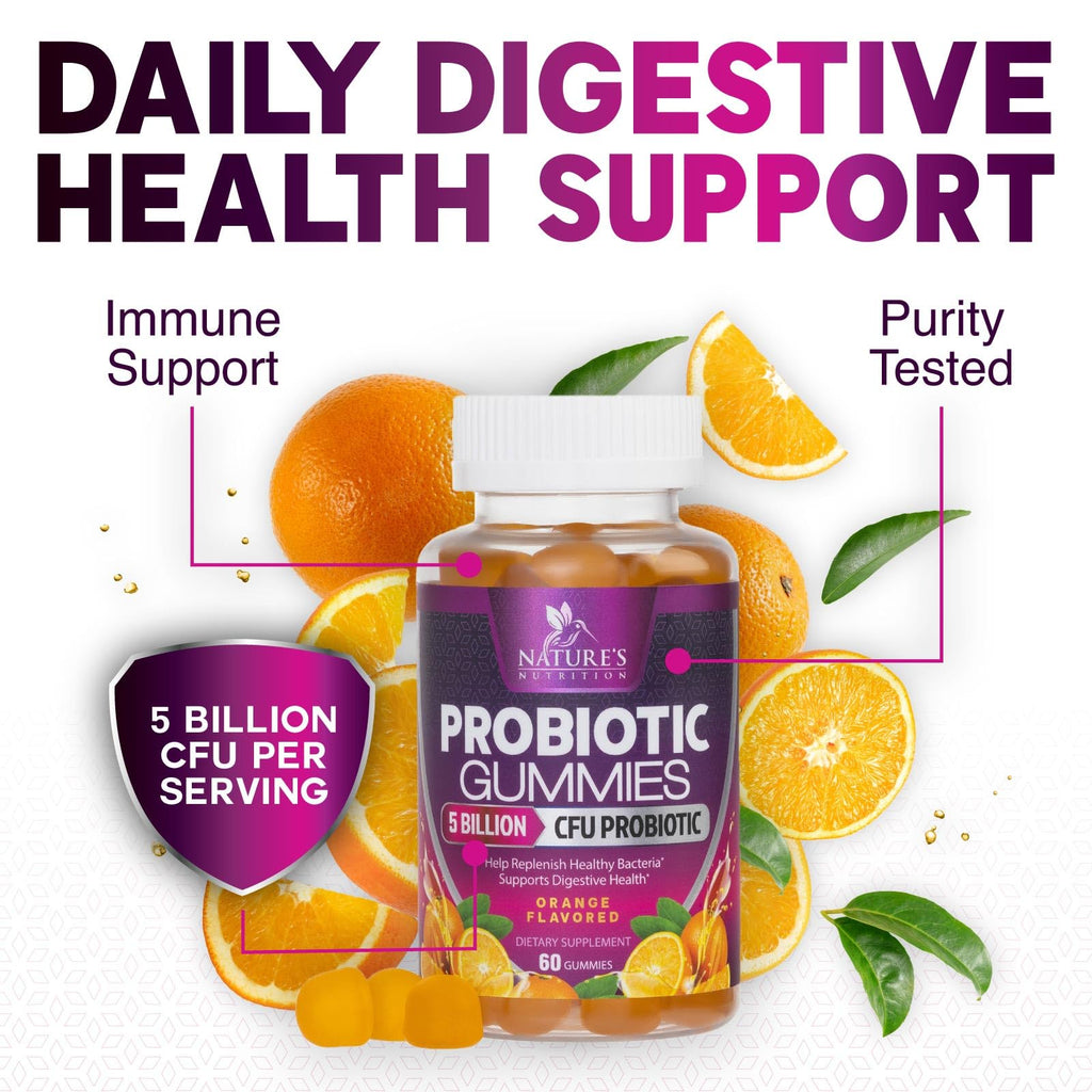 Probiotics for Digestive Health Gummies - 6 Unique Strains for Daily Immune Support & Gut Health, Supports Constipation, Gas & Bloating - Best Probiotic Supplement