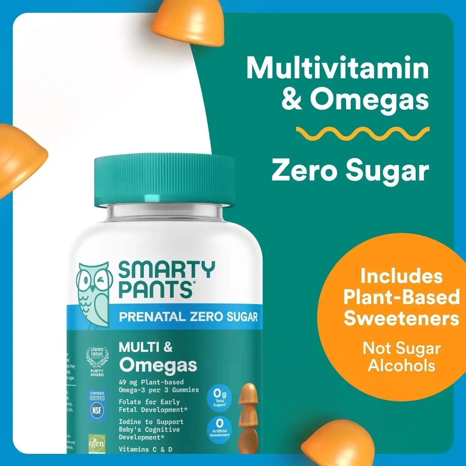 SmartyPants Zero Sugar Prenatal Multivitamin Gummies: Choline, Methylfolate, Omega 3 (ALA), Vitamin D3, C, Vitamin B12, B6, A, K, Zinc, Biotin SmartyPants Au supplements