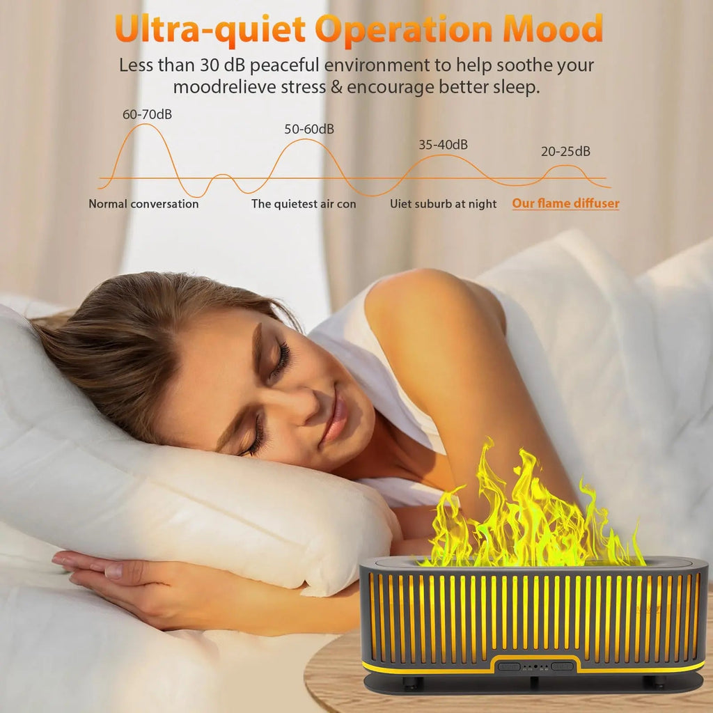 Comfynest Colorful Flame Fire Fireplace Diffuser with 6 Essential Oils Set, Ultrasonic 200ml Essential Oil Comfynest Au supplements