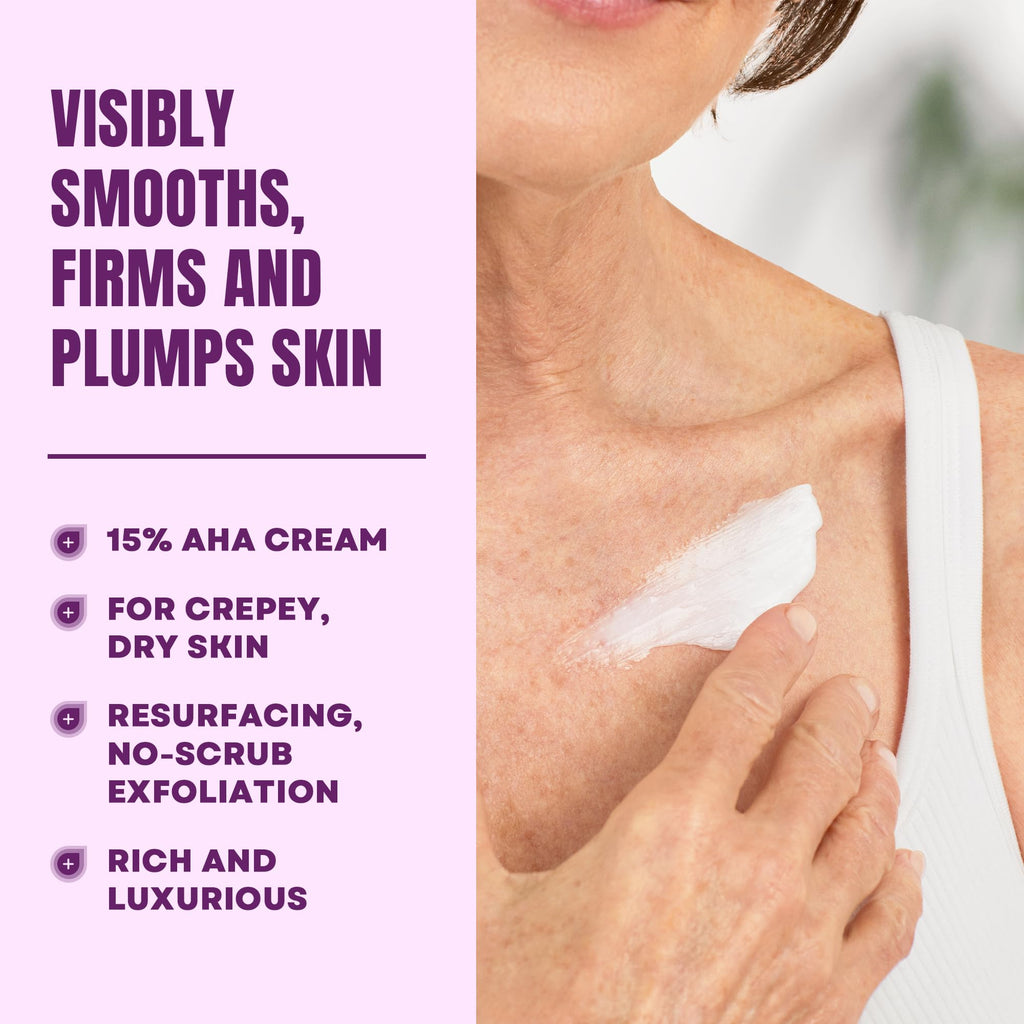 AmLactin Crepe Firming Cream - Therapeutic Skin Tightening Cream for Body – No-Scrub Exfoliator and Moisturizer