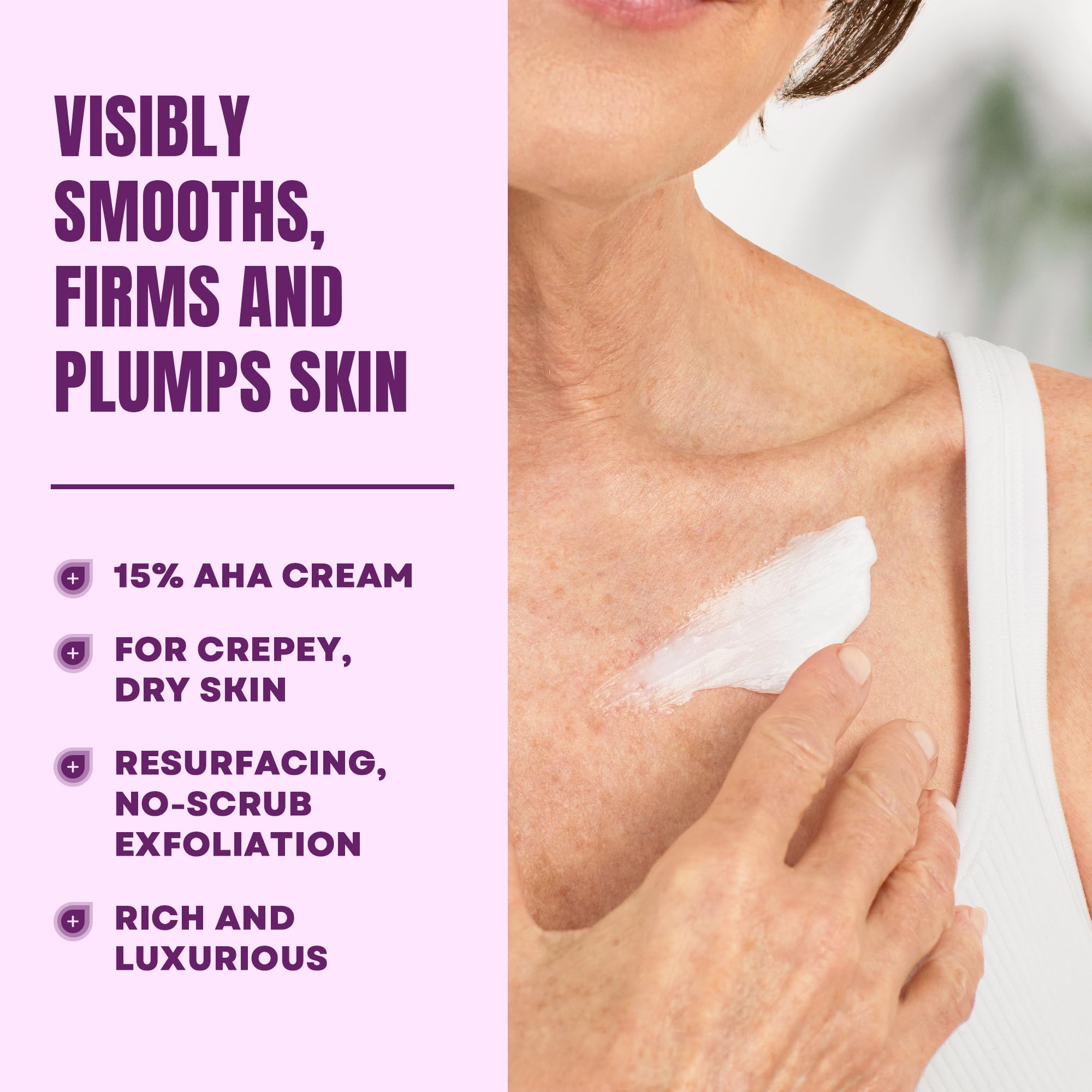 AmLactin Crepe Firming Cream - Therapeutic Skin Tightening Cream for Body – No-Scrub Exfoliator and Moisturizer