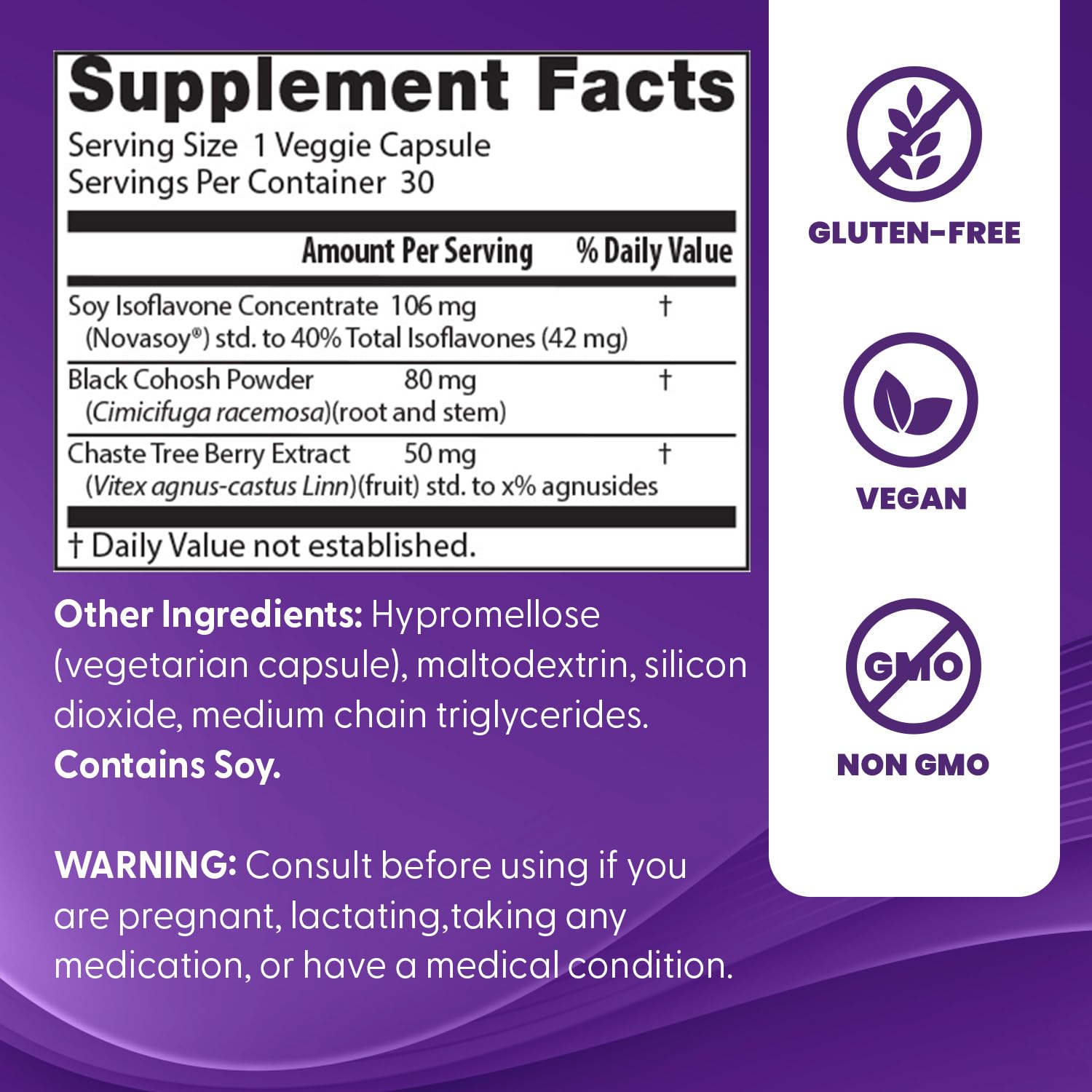 Doctors Best Womens Menopause Support (Soy Isoflavone, Black Cohosh, Chaste Tree), Multi-Symptom Relief, Non-GMO, Gluten Free, Vegan 30 Veggie Caps Doctor's BEST Au supplements