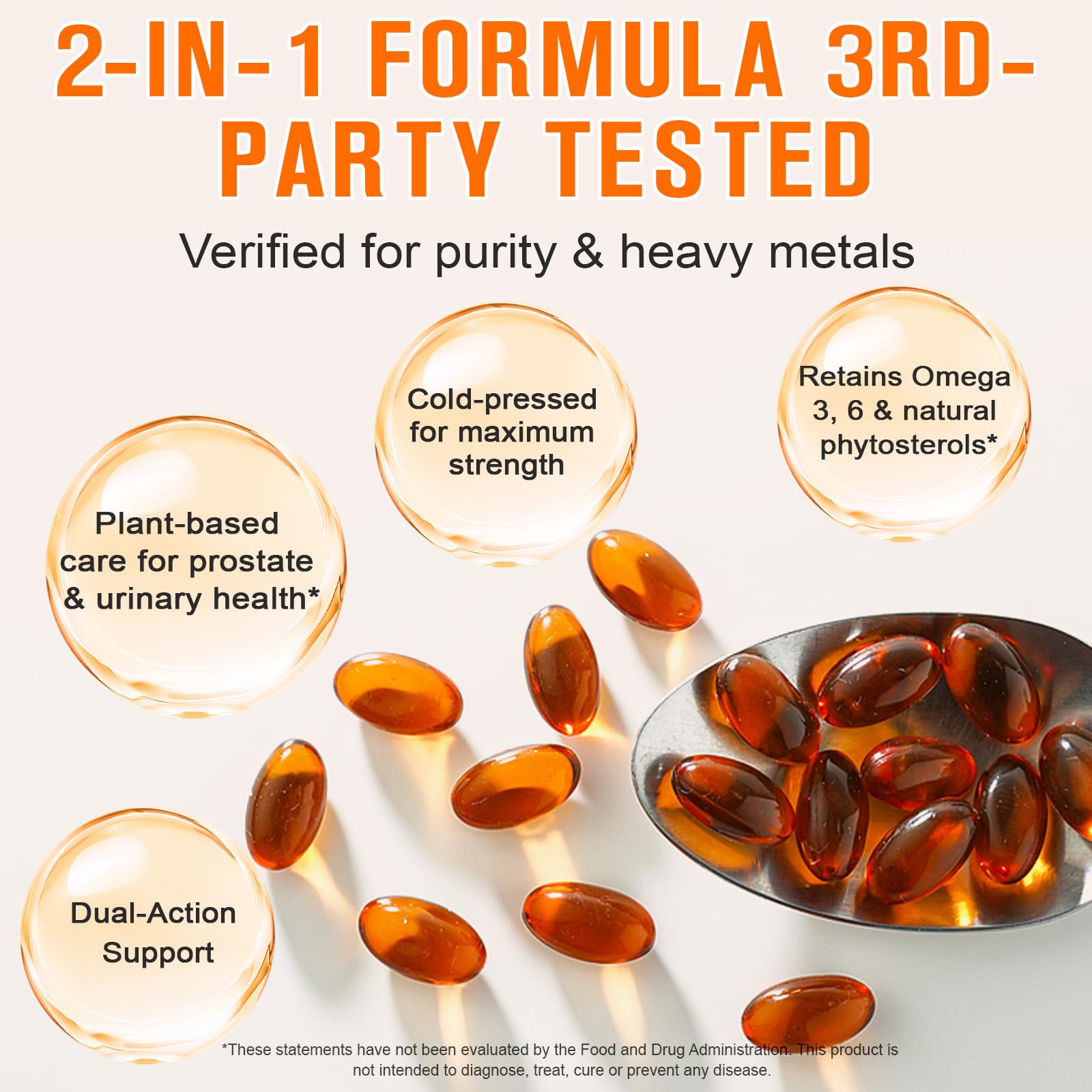 Pumpkin Seed Oil with Saw Palmetto, 1000mg per Serving, 300 Softgels – Cold Pressed Pumpkin Seed Oil Capsules for Hair, Prostate, Urinary & Bladder Health