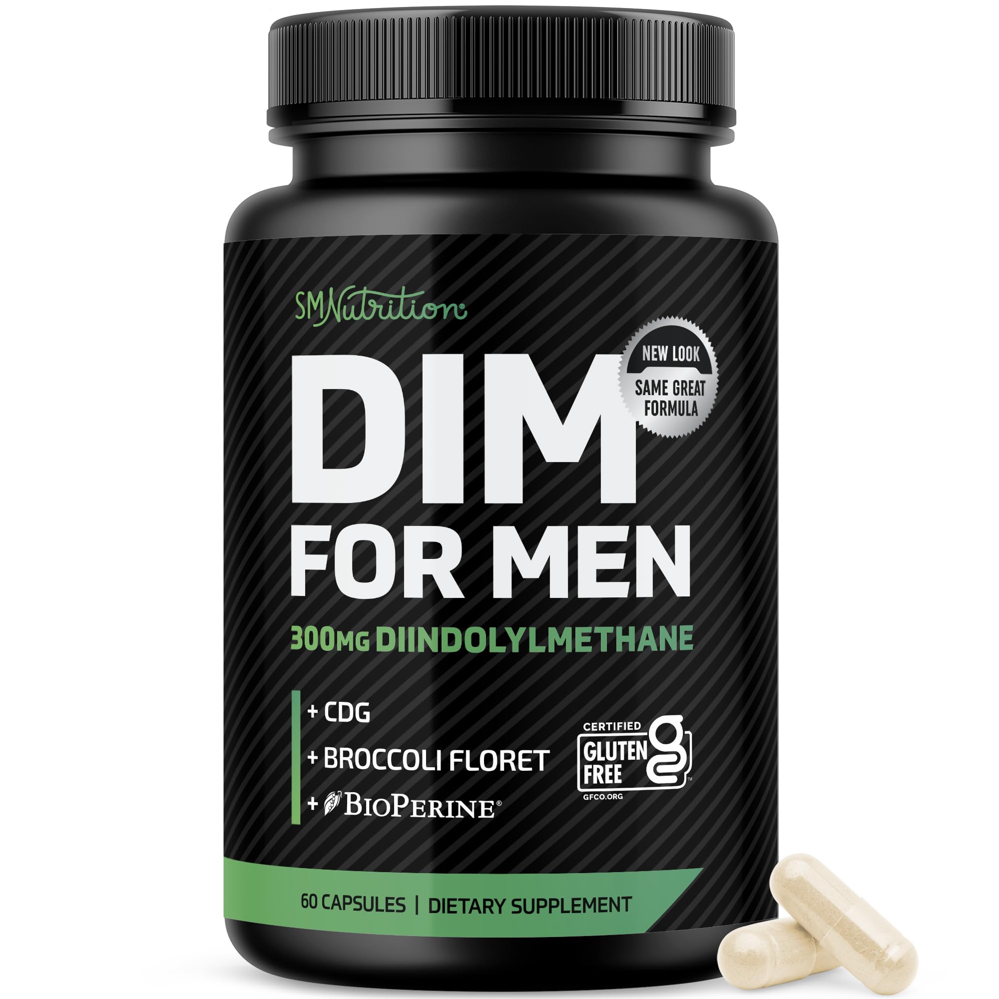 DIM Supplement for Men 300mg | Estrogen Blocker & Aromatase Inhibitor | Extra Strength Men’s Hormone Balance & Fitness Booster with Diindolylmethane Plus CDG