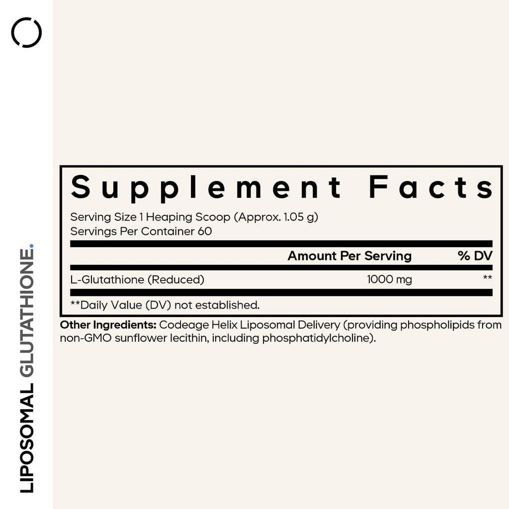 Codeage Liposomal Glutathione Powder - 1,000 mg Vegan Reduced L-Glutathione per Serving, Liposomal Delivery - 2-Month Supply - Unflavored - Phospholipid - Non-GMO Gluten-Free - 2.22 Oz Codeage Au supplements