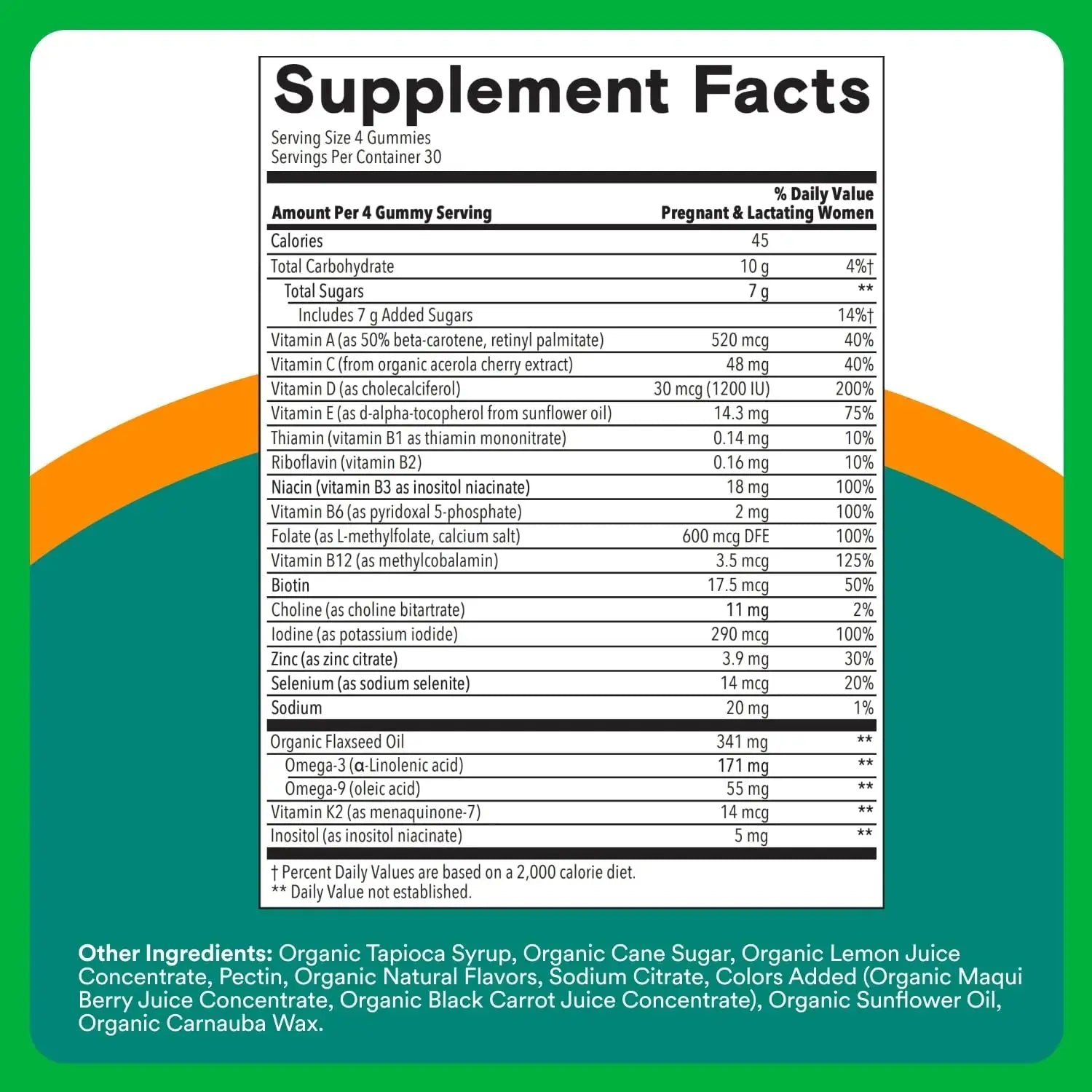 SmartyPants Organic Prenatal Vitamins for Women, Multivitamin Gummies: Biotin, Methylfolate, Omega 3 (ALA), Vitamin D3, C, Vitamin B12, B6, A, K2 & Zinc SmartyPants Au supplements