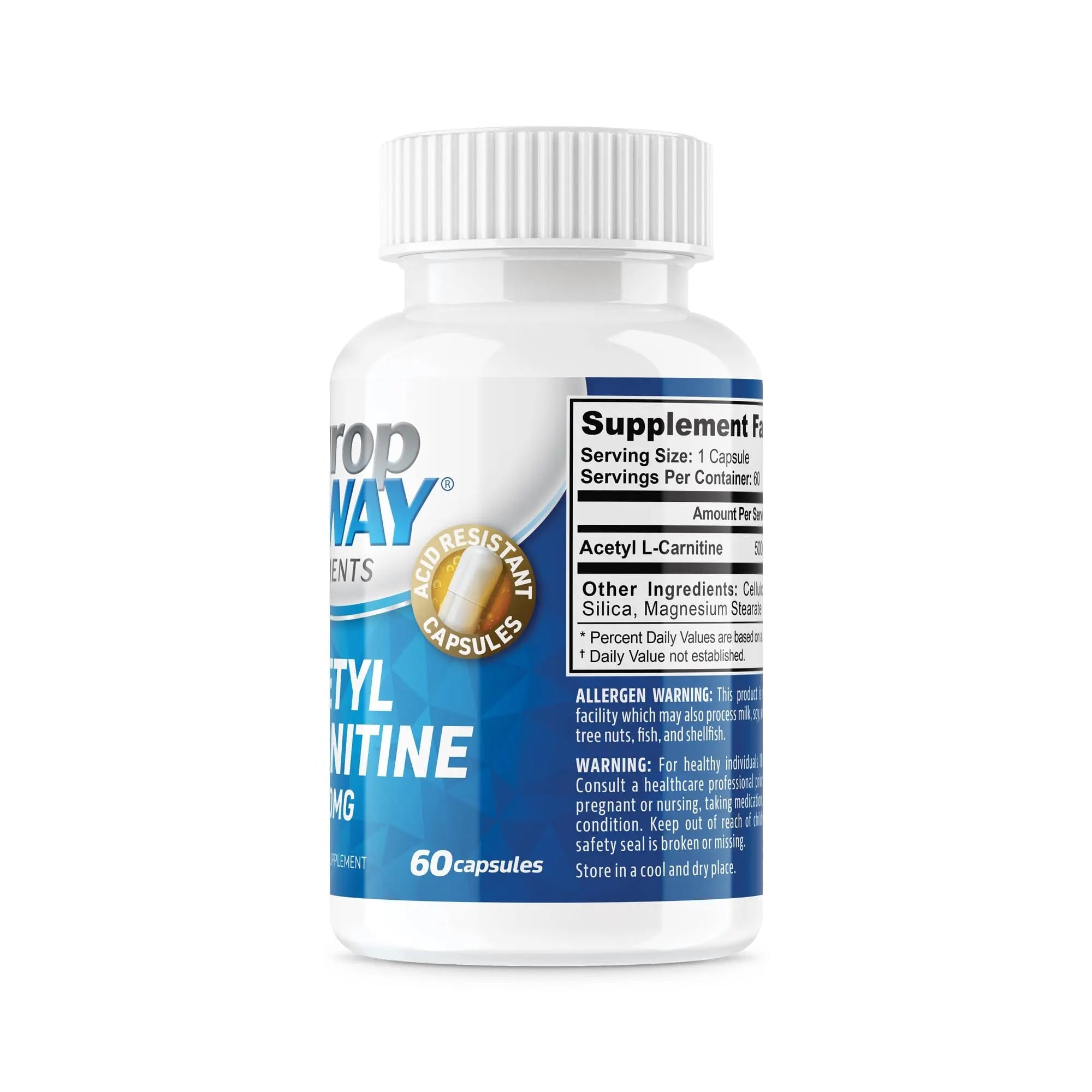 NeuropAWAY Elements Acetyl L-Carnitine 500mg 60ct Acid Resistant Capsules (60 500mg NeuropAWAY Au supplements