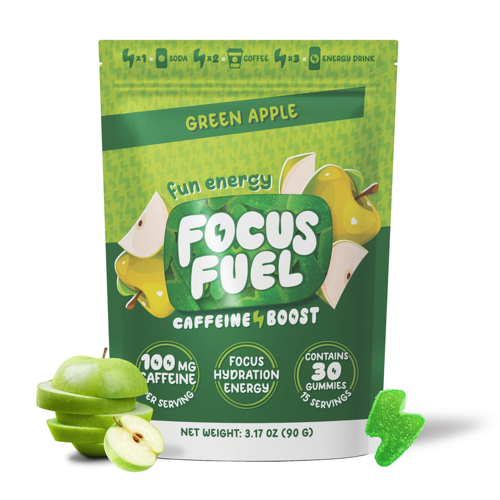 FocusFuel Energy Chews – Green Apple Flavor (15 Servings) – 100mg Caffeine + B12, Magnesium, Alpha GPC – Boost Focus & Energy – No Crash or Jitters FocusFuel Au supplements