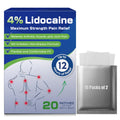 Uposiut 4% Lidocaine Patches - 20 Count Maximum Strength Lidocaine Patches, 10 Packs of 2 Patches for Muscle Pain Relief in The Neck, Shoulders, Back, Knees, and Anks, 12 Hour Pain Relief-012345 Uposiut Au supplements