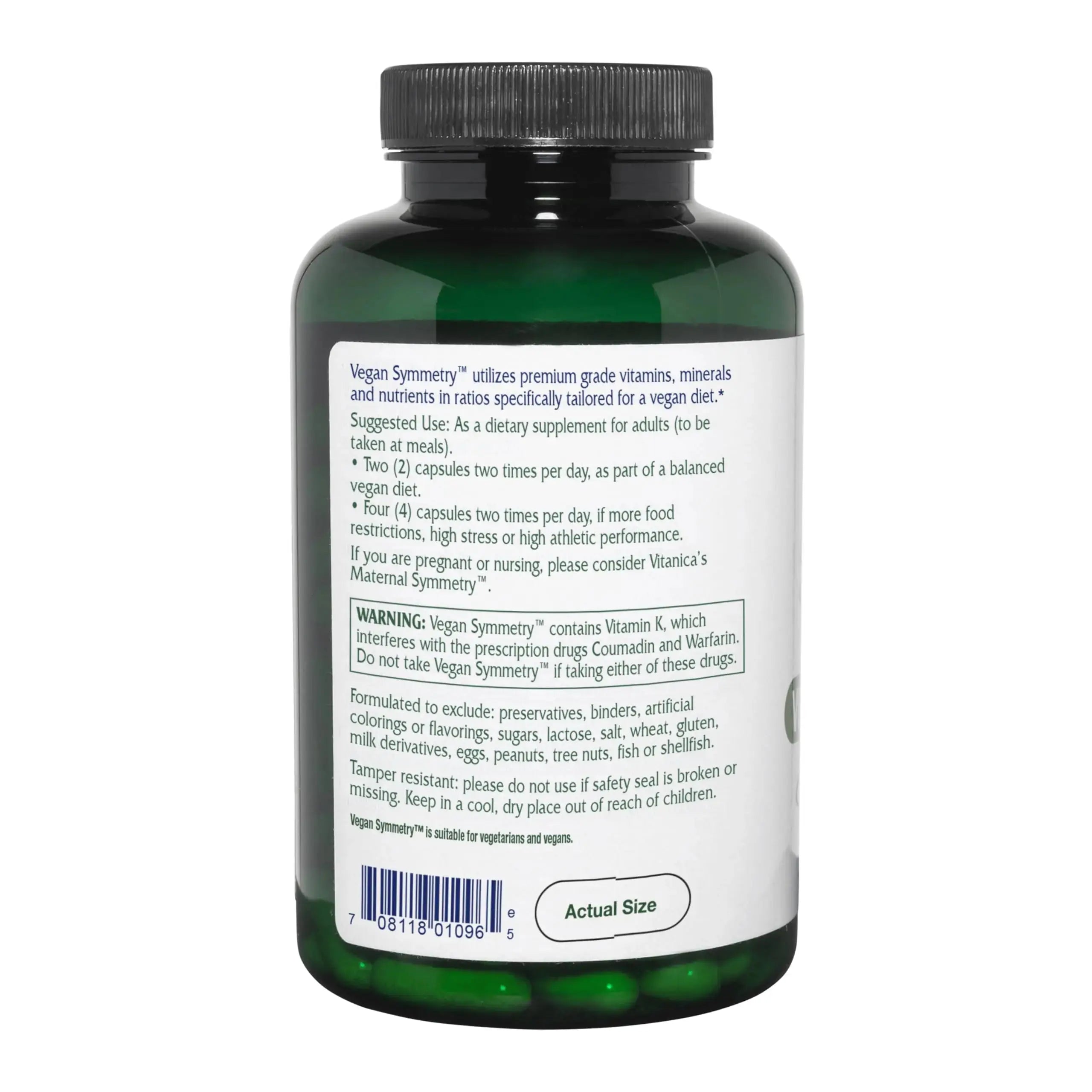 Vitanica Vegan Symmetry - Daily Multivitamin for Vegans - Heart, Bone & Immune System Health Support with Vitamin B12, Zinc, Calcium Vitanica Au supplements