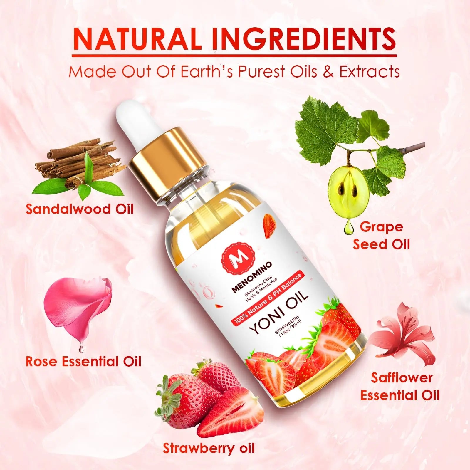 2 Pack Yoni Oil Feminine Oil for Women pH Balance - Feminine Deodorant - Vaginal Moisturizer - Eliminates Odor MENOMINO Au supplements
