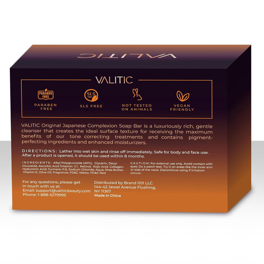 VALITIC Kojic Acid Dark Spot Remover Soap Bars with Vitamin C, Retinol, Collagen, Turmeric