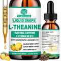 L Theanine Caffeine Liquid Drops, High Potency L-Theanine 100mg w. Caffeine Vitamin B12 B6, Natural Nootropic Brain for Smooth Energy Focus Alertness, 6X Stronger Than Pills Powder Gum WellVeraVida Au supplements